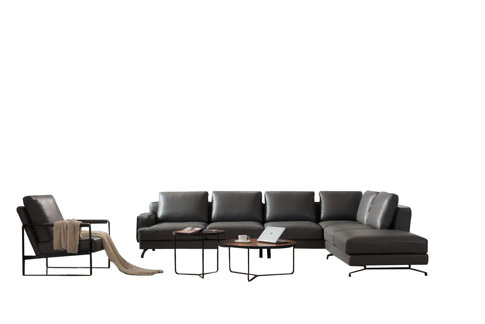 JVmoebel Wohnzimmer-Set, Design Couch Luxus Leder Sitz Polster Wohn Zimmer Landschaft