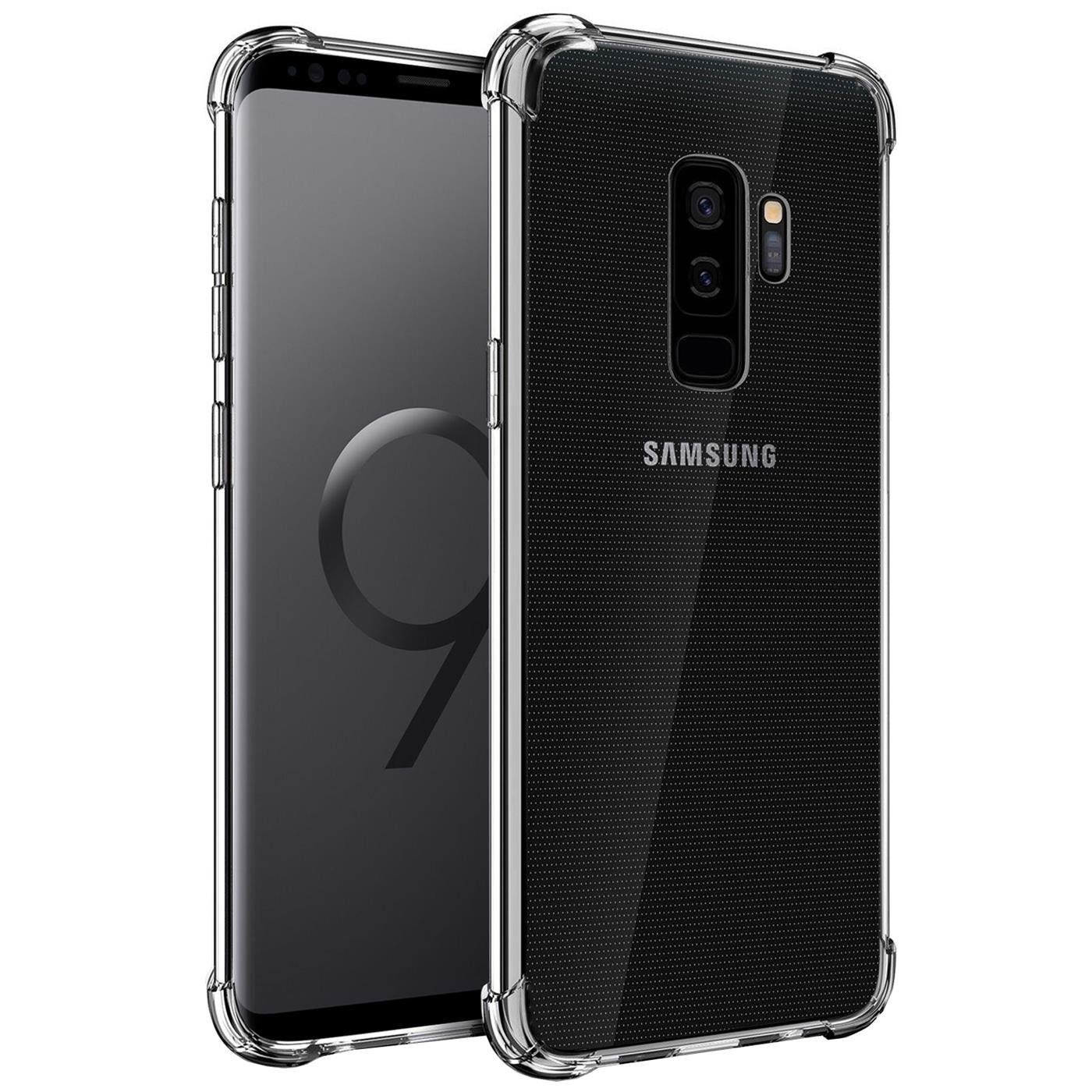 CoolGadget Handyhülle Anti Shock Rugged Case für Samsung Galaxy S9 Plus 6,2 Zoll, Slim Cover Kantenschutz Schutzhülle für Samsung S9+ Hülle Transparent