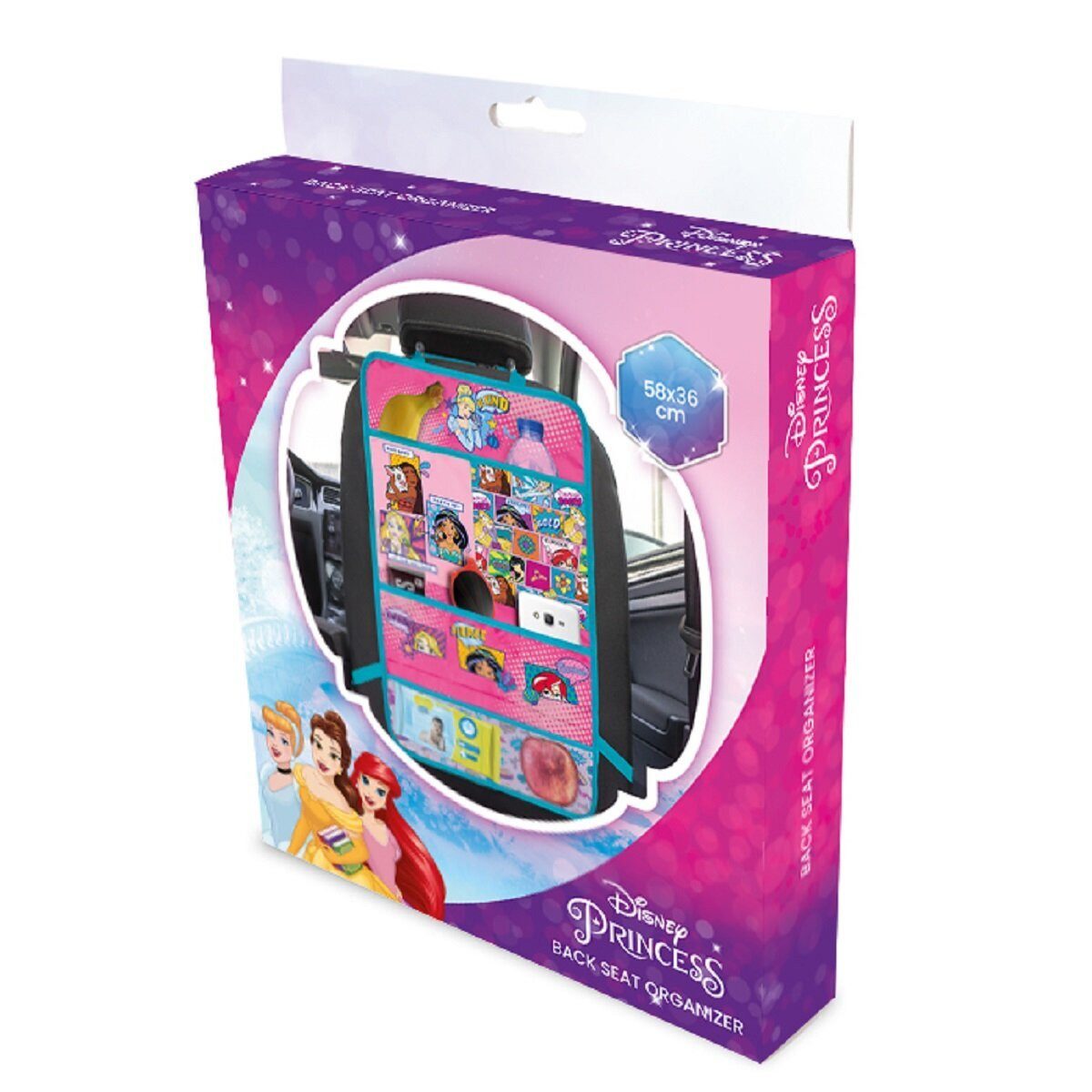 Disney Rücksitzorganizer Disney Princess 2-in-1 Auto-Organizer Ideal für Kinderwagen Autositze