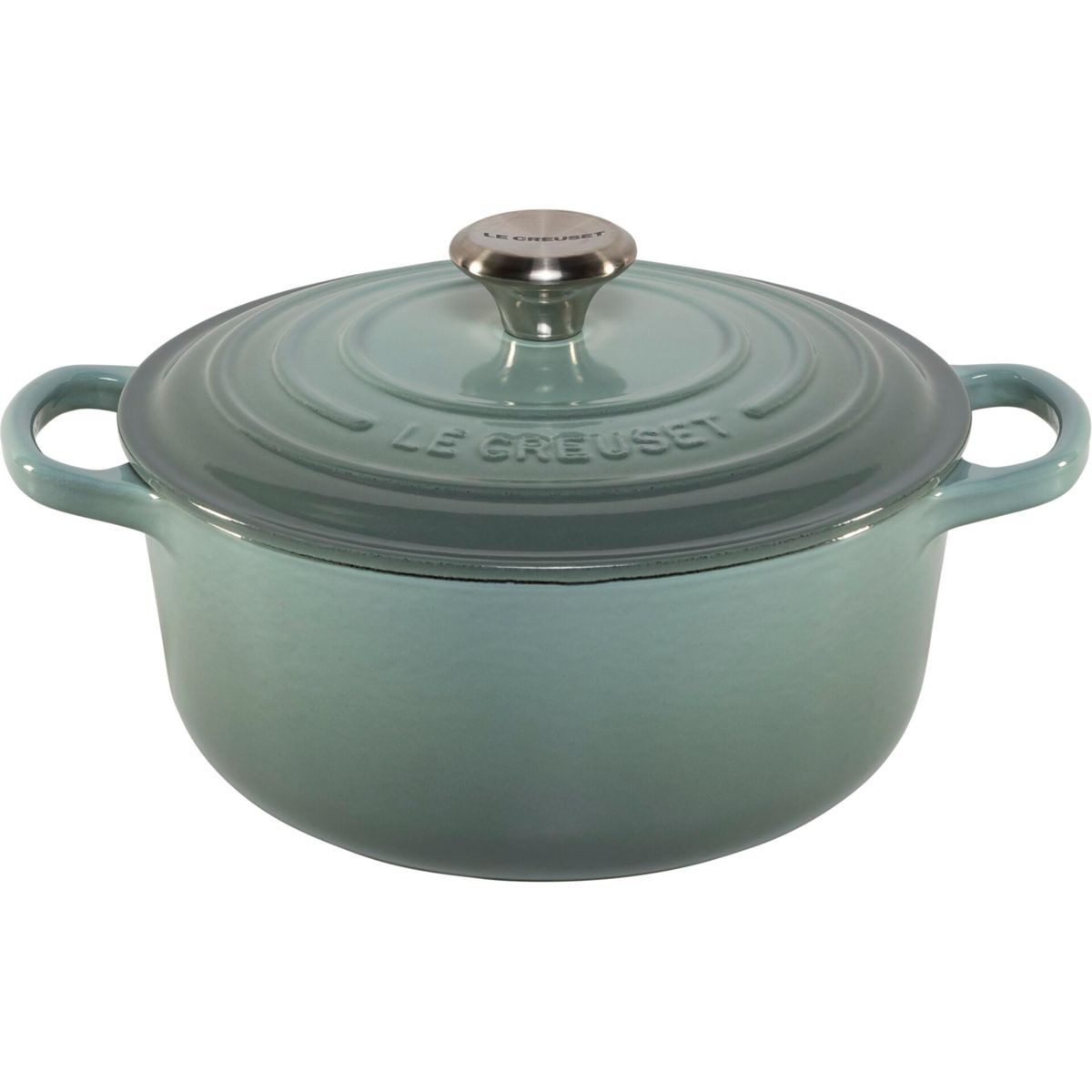 LE CREUSET Auflaufform Signature Bräter rund 20 cm Sea Salt, Gusseisen