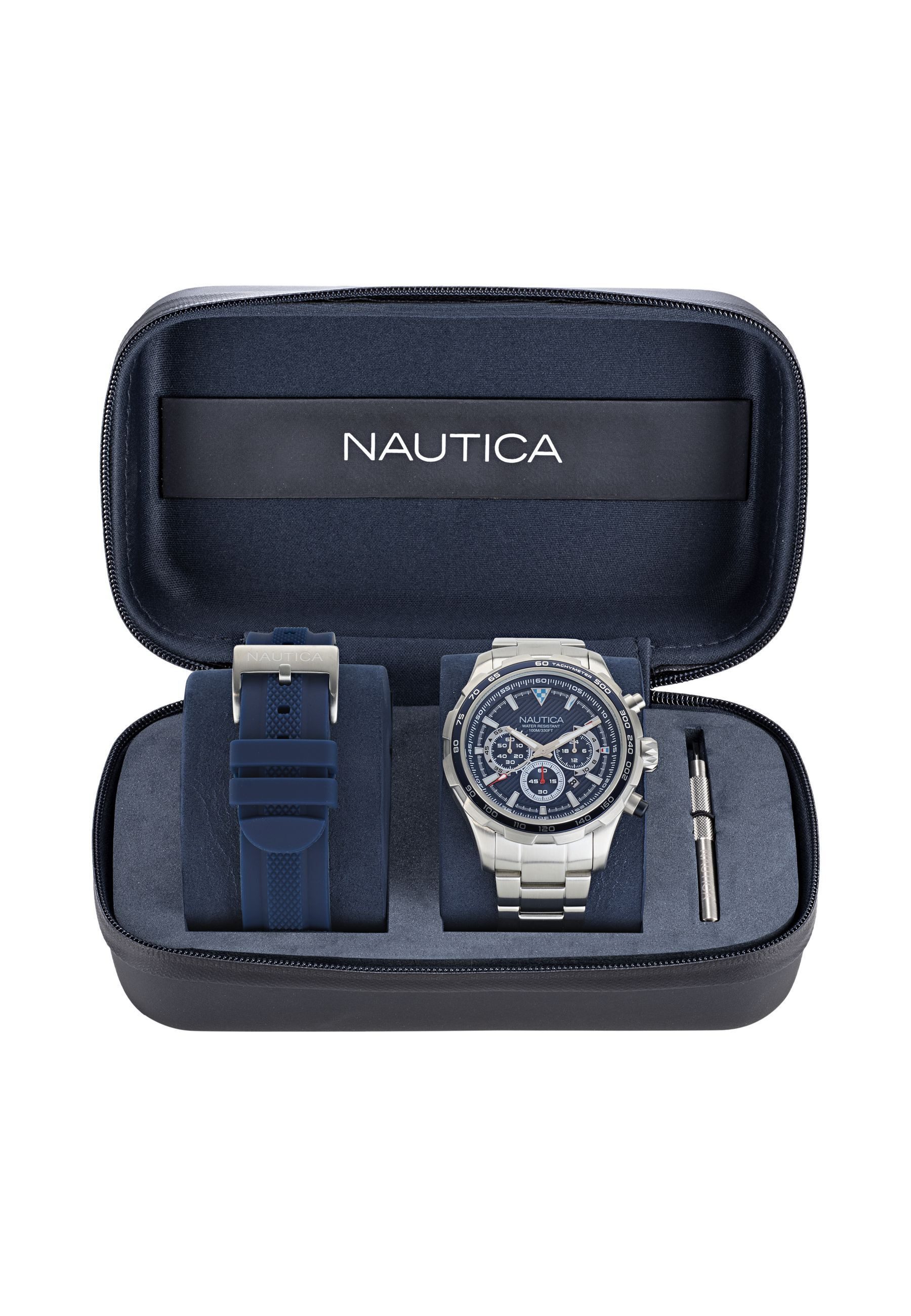 NAUTICA Quarzuhr NST, (1-tlg., This product is a set), analoge Uhr