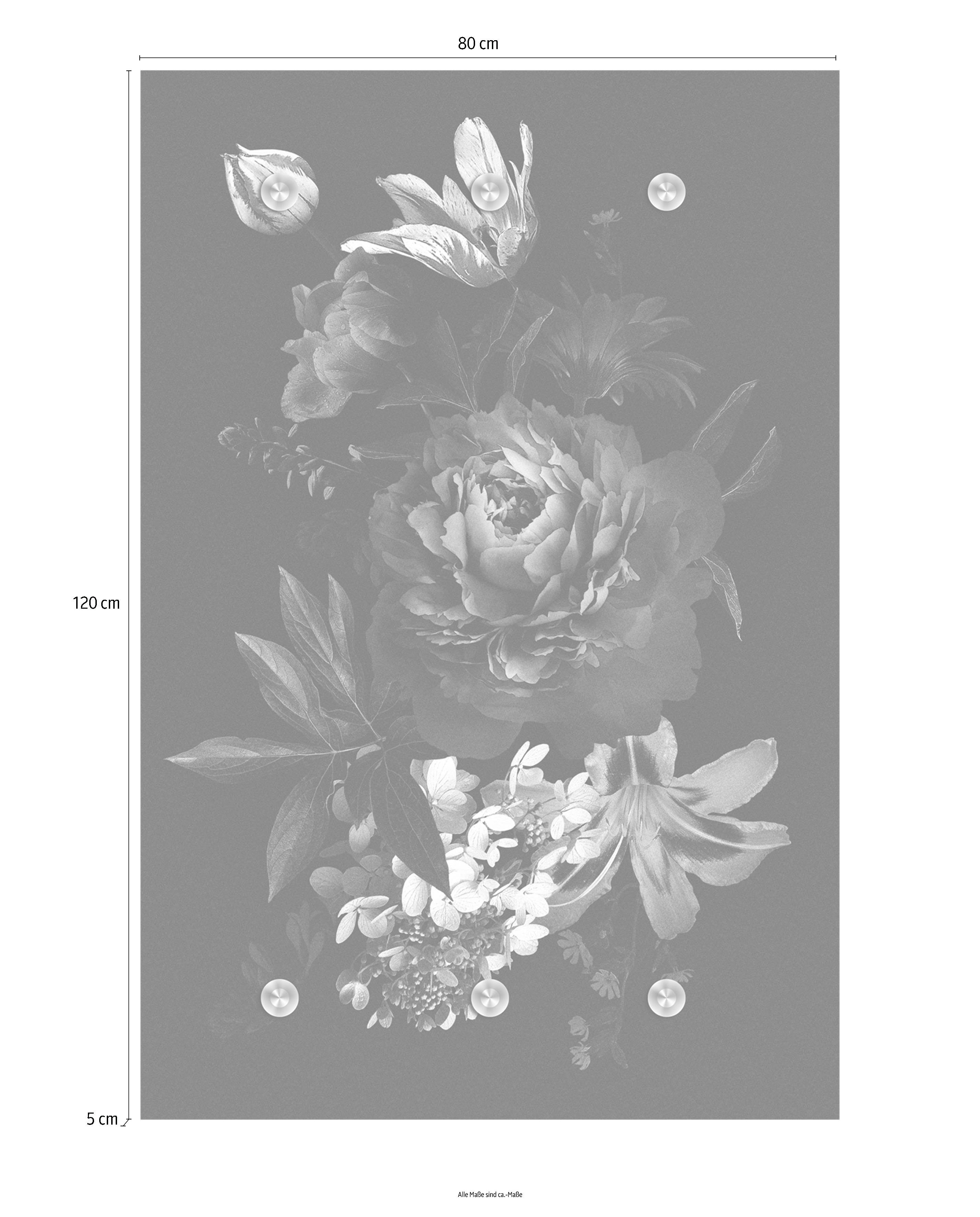 queence Garderobenleiste Blumen, mit 6 Haken, 80 x 120 cm