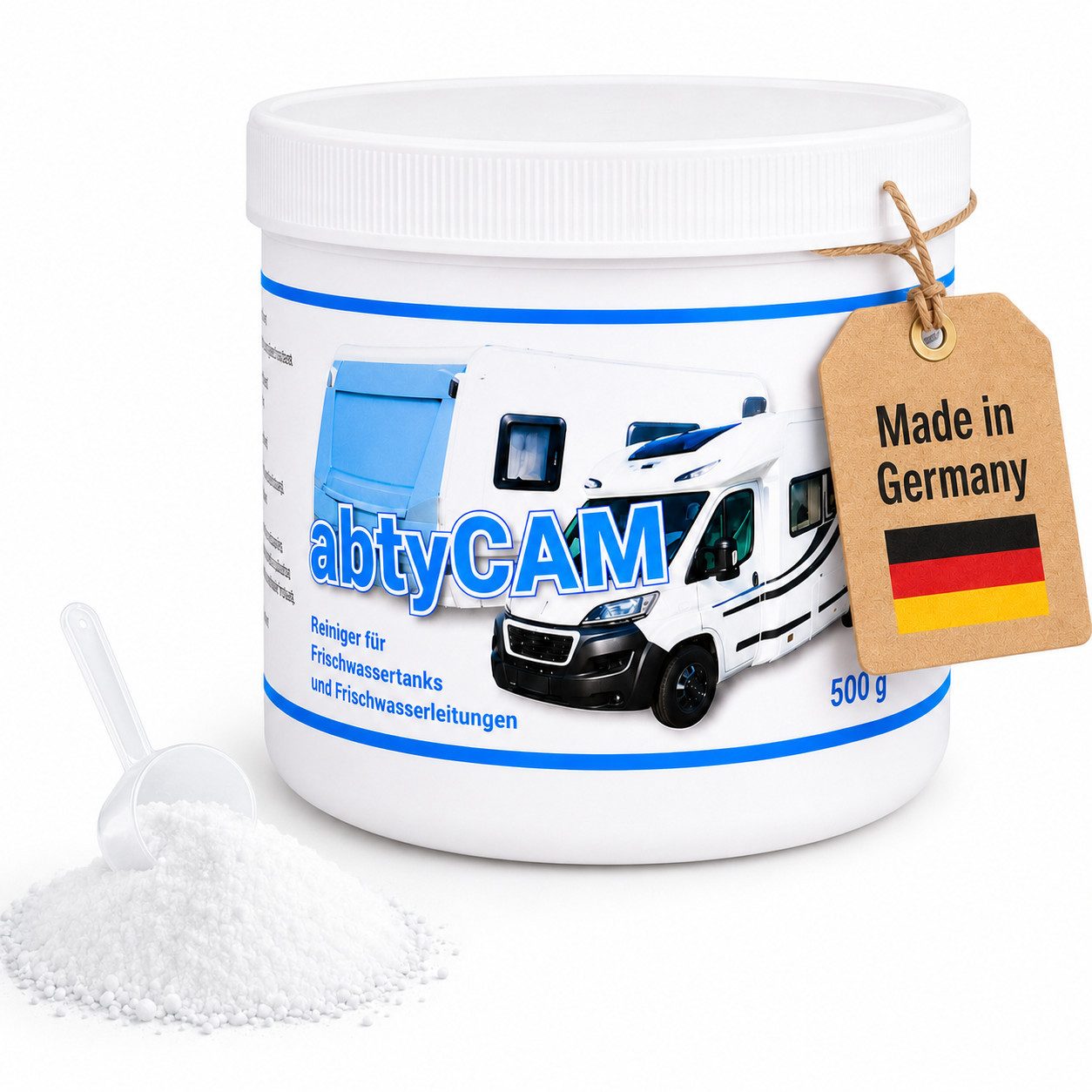 BlueCraft Wassertank Reiniger Wohnmobil Frischwassertank Abwassertank Tankreiniger abtyCAM, 500g für Frischwasser Tank im Wohnmobil Wohnwagen Boot