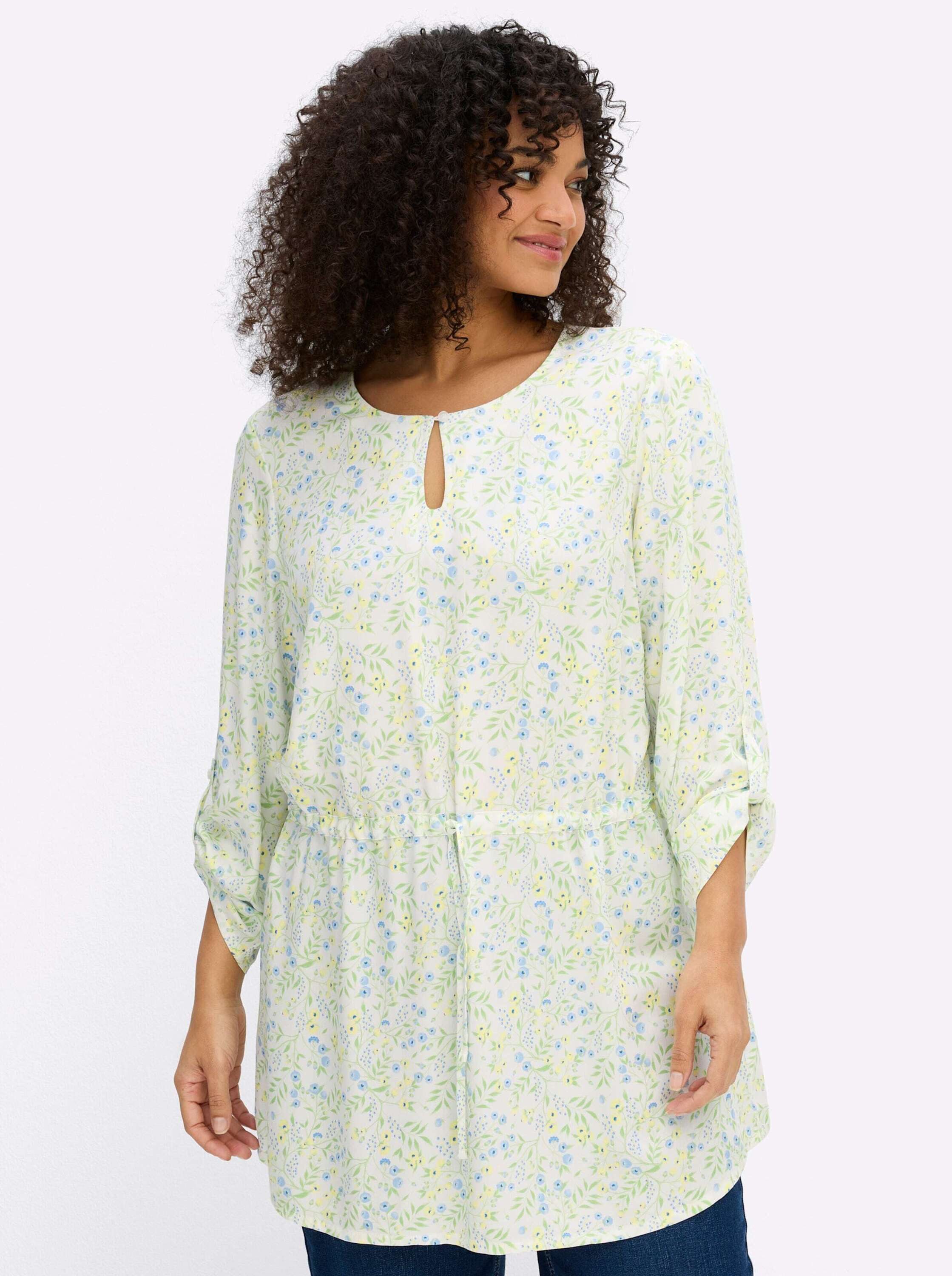 Sheego Klassische Bluse Tunika Langarm