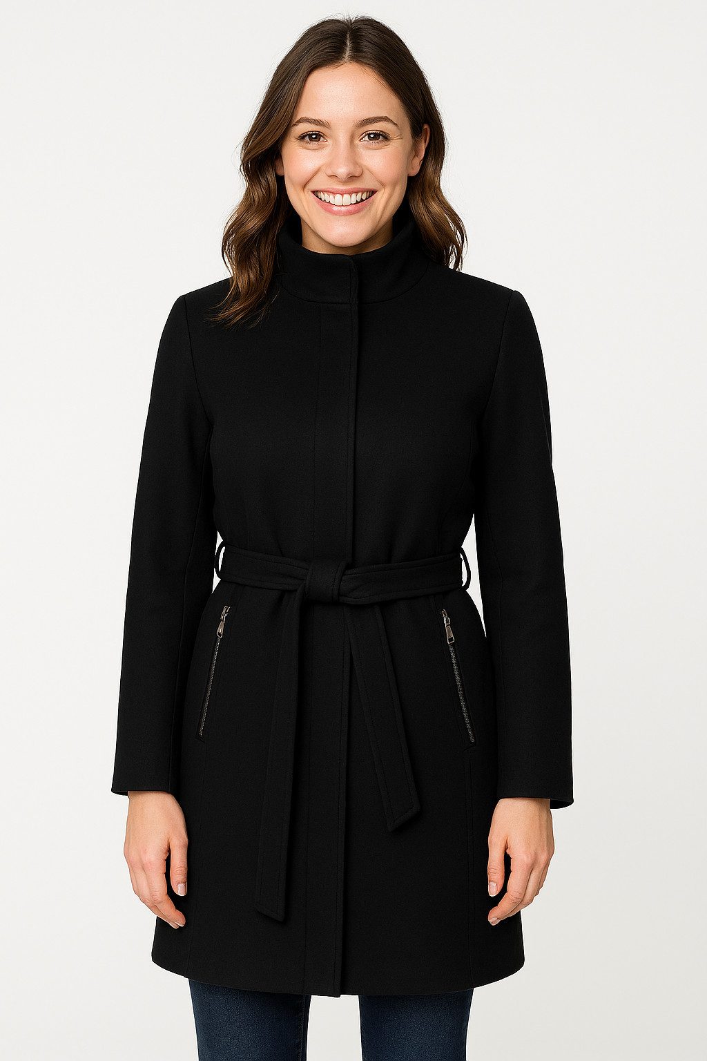 Vero Moda Kurzmantel VMBLASSJESSY AW WOOL JACKET GA LCS mit Wollanteil und Lederimitat Details