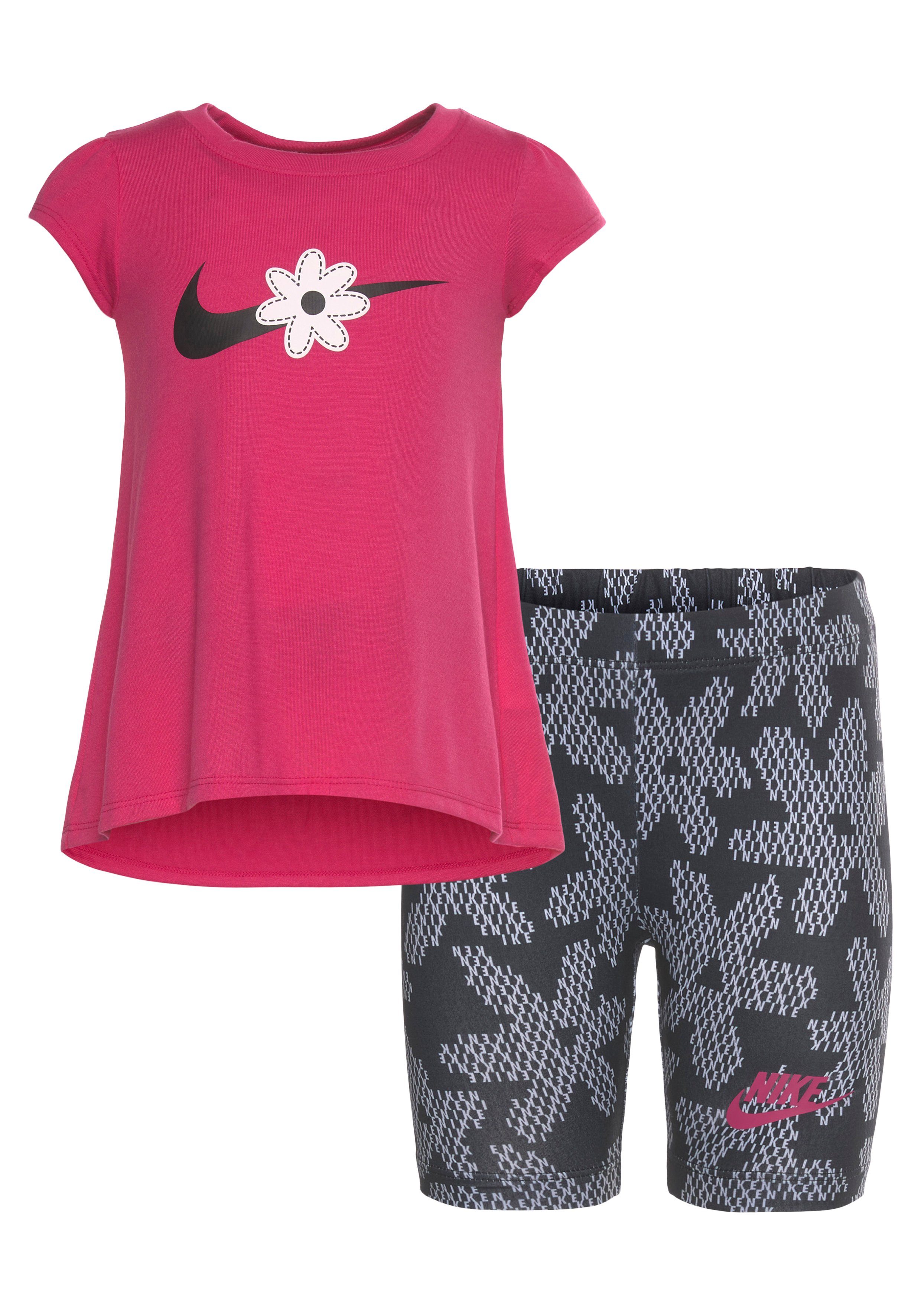 Kinder Kids (Gr. 92 -146) Nike Sportswear Shirt & Shorts SPORT DAISY BIKE SHORT SET (Set, 2-tlg)