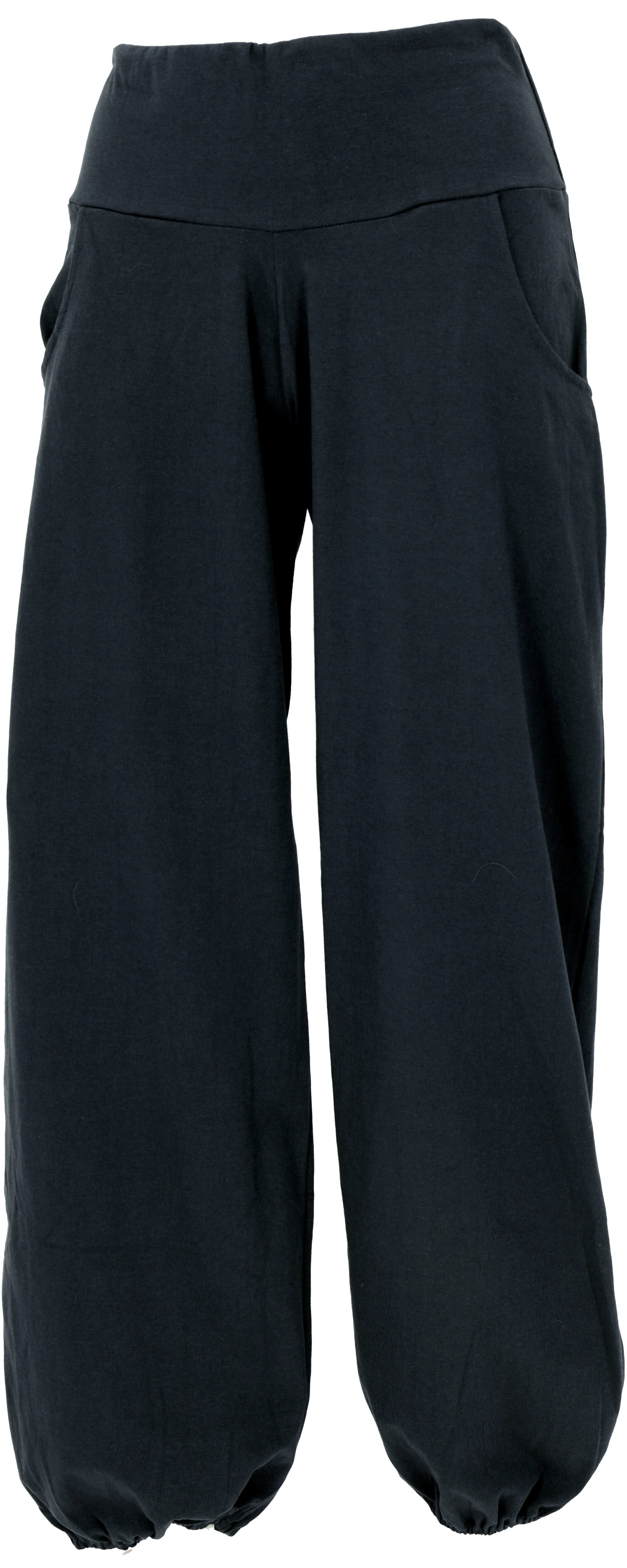 Guru-Shop Relaxhose Yogahose aus Bio-Baumwolle, Pluderhose - schwarz altern günstig online kaufen