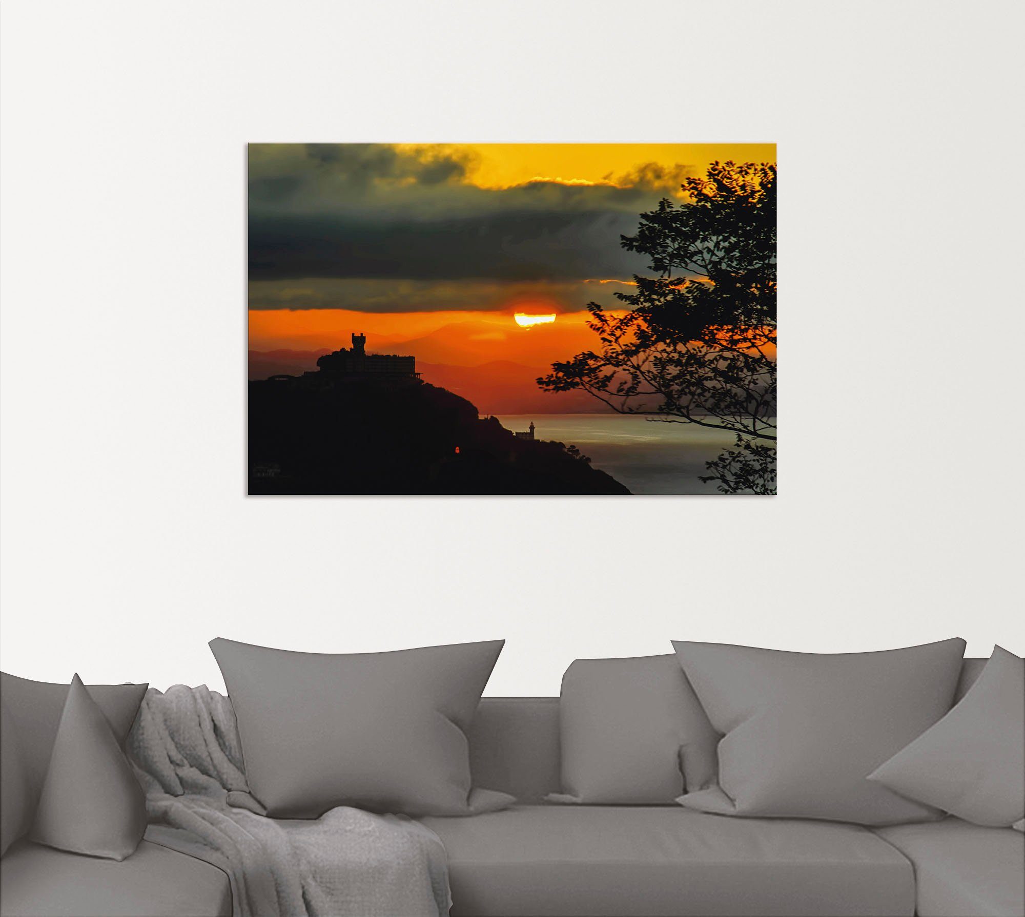 Artland Wandbild Sonnenuntergang (1 Leinwandbild, Donostia, -untergang versch. & Alubild, Sebastian Sonnenaufgang Größen St), in San oder Wandaufkleber Poster als