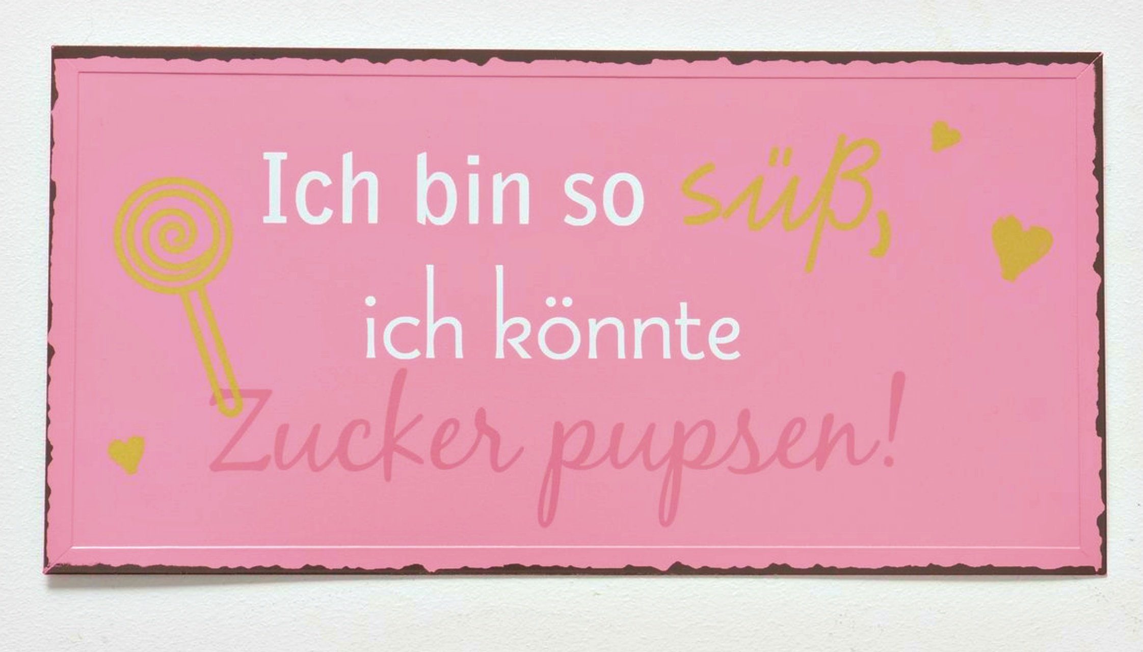 BOLTZE Wandbild, Sprüche, Grosses Vintage Metallschild, Modell „ICH BIN
