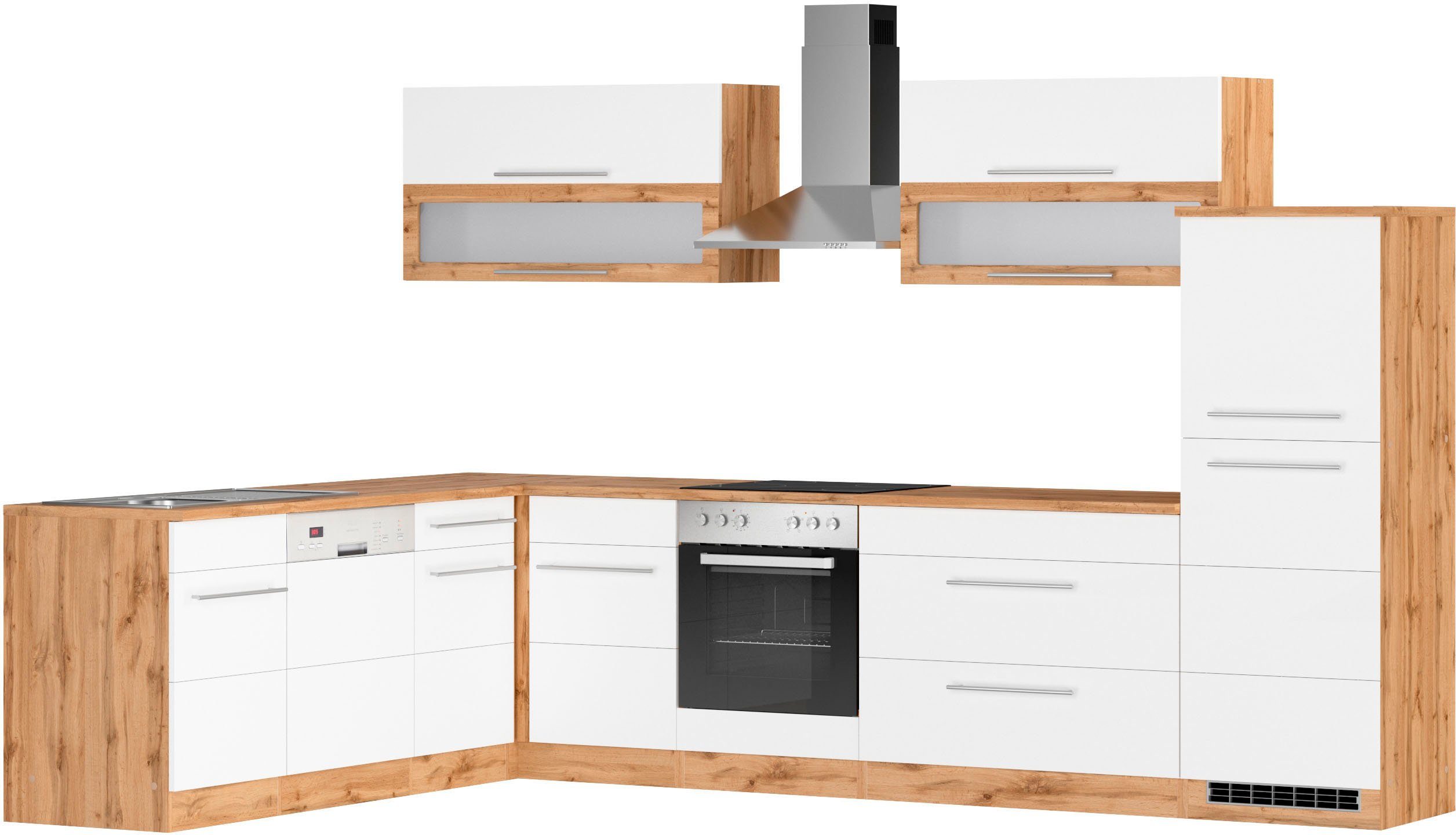 KOCHSTATION Winkelküche KS-Wien, Stellbreite 220 x 330 cm, wahlweise mit E-Geräten