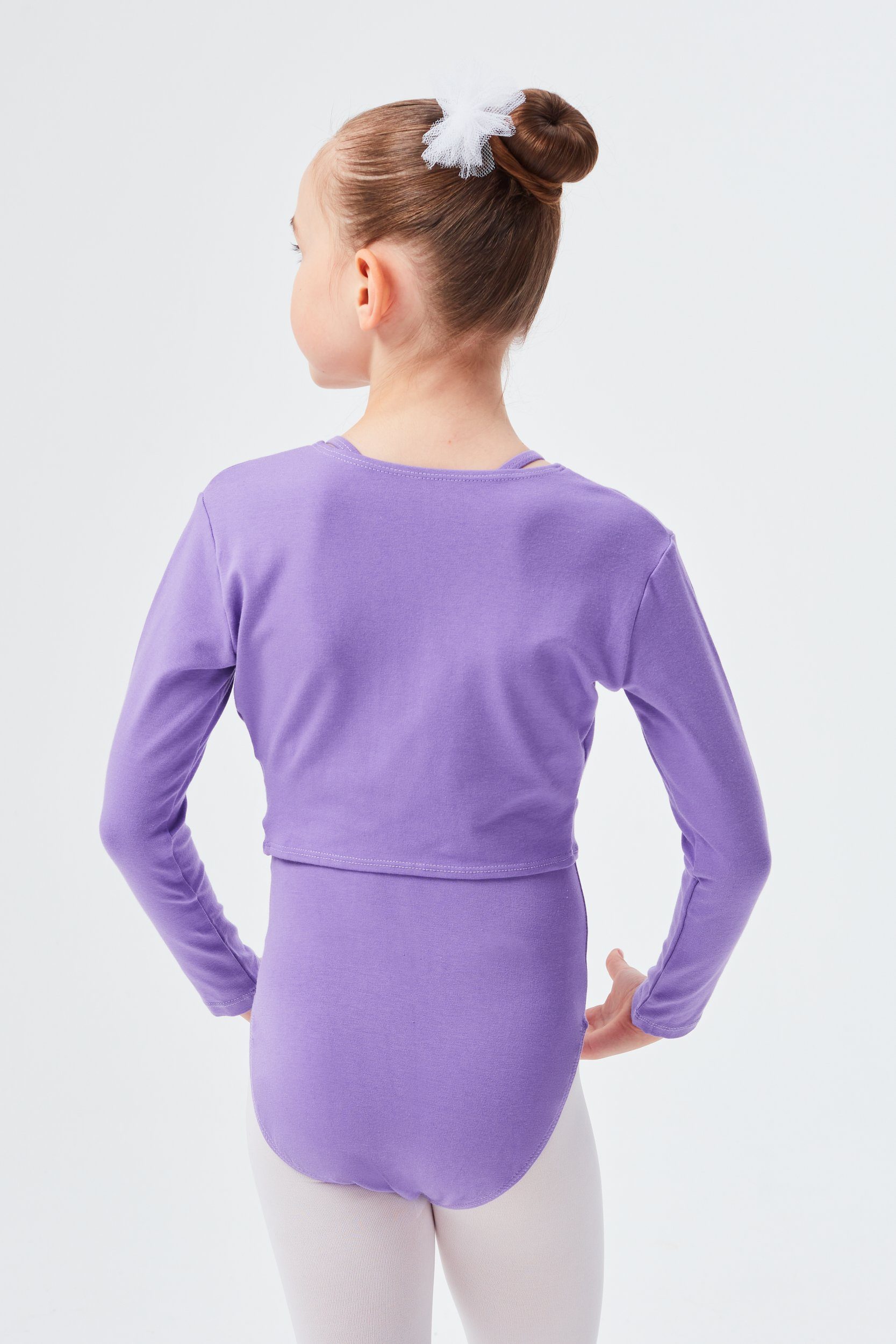 tanzmuster Crop-Top Langarm Ballett Top Mia aus wunderbar weicher Baumwolle Oberteil für Mädchen fürs Kinder Ballett
