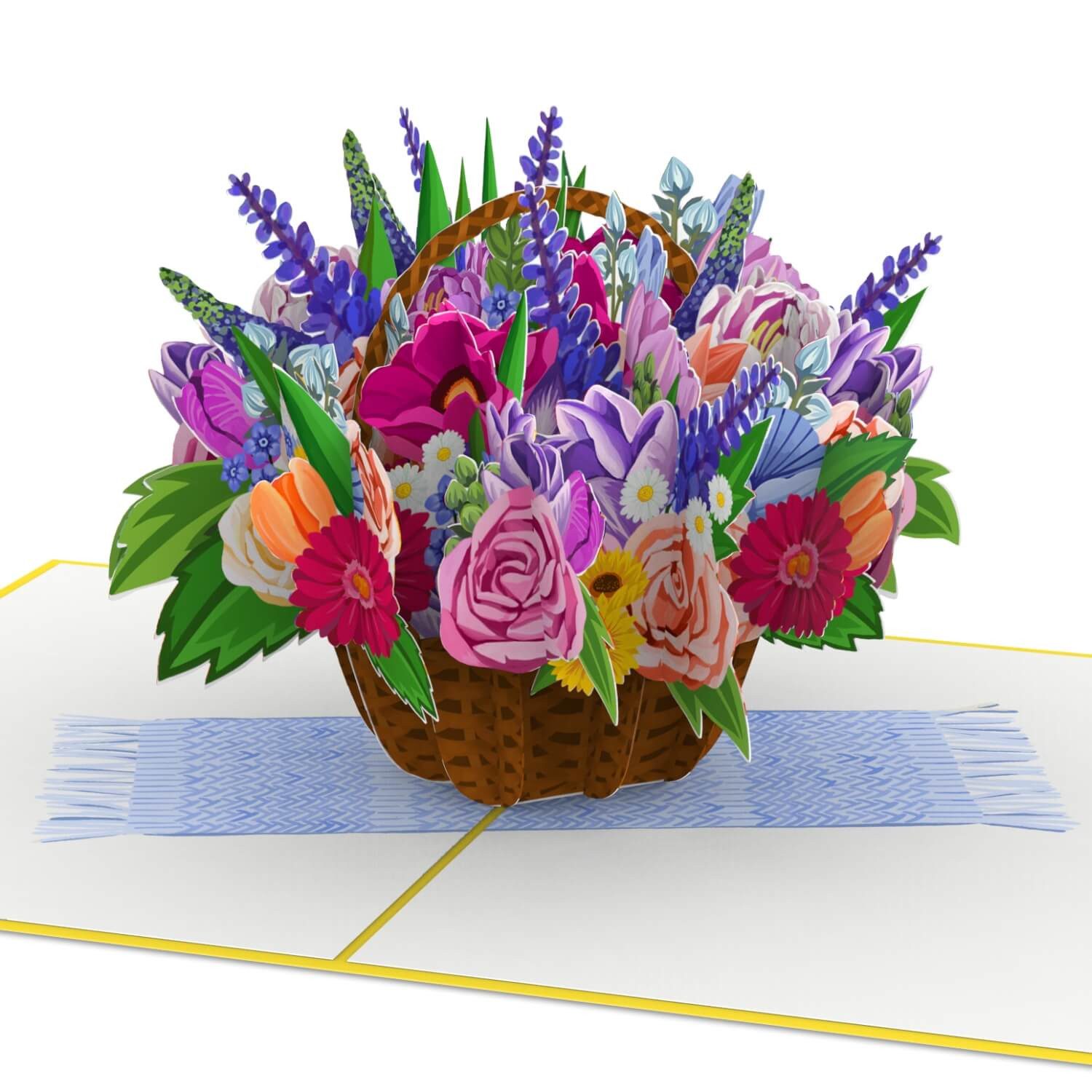 papercrush Geburtstagskarte Bunter Blumenkorb Pop-Up Karte