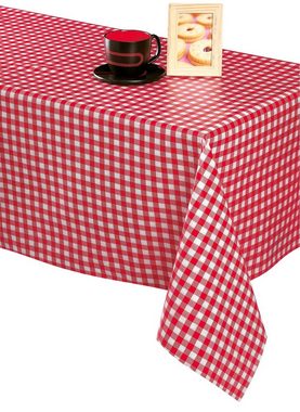 Melody Gartentischdecke Tischdecke Wachstuch Gartentischdecke karo rot abwaschbar eckig rund, fleckenabweisend