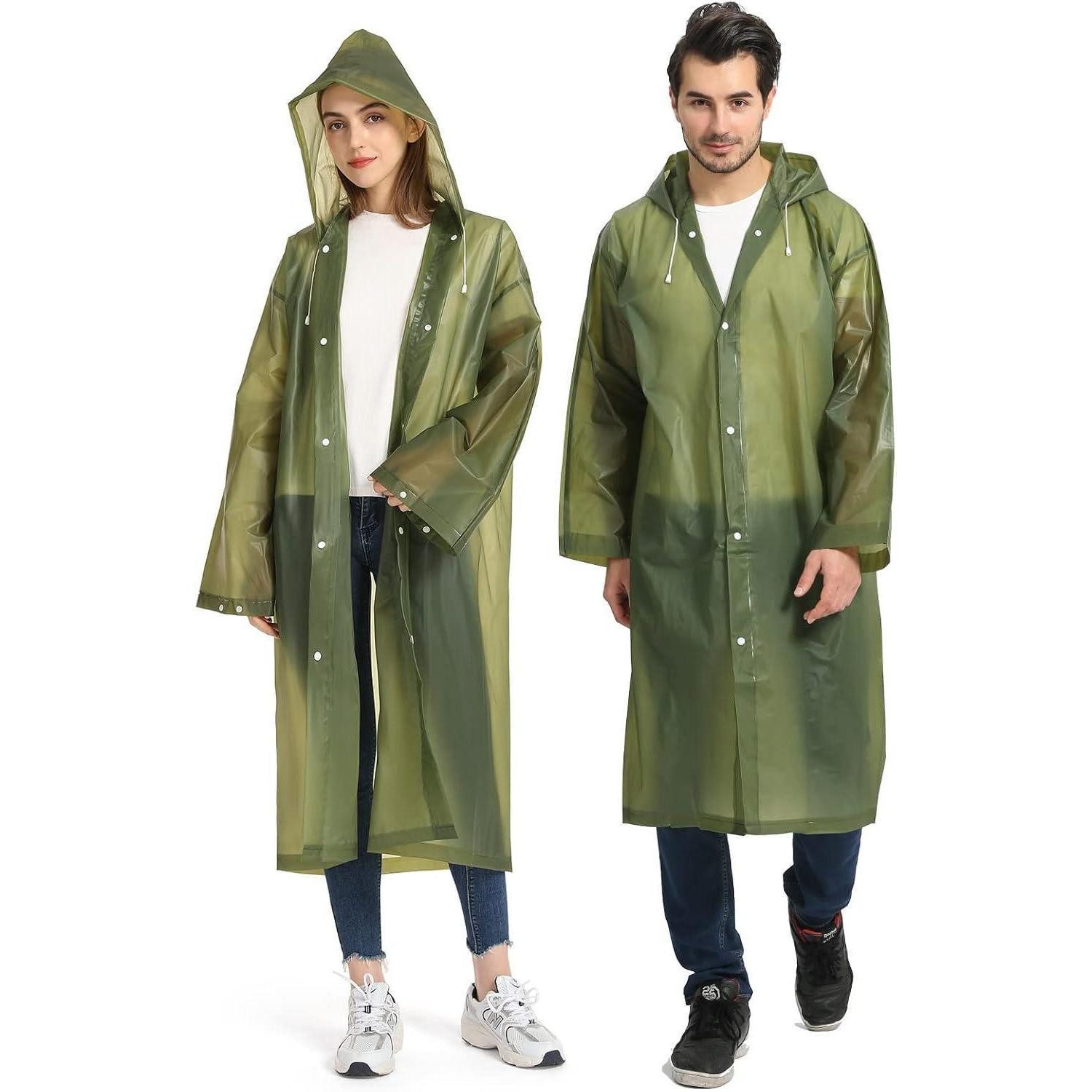 LuxusKollektion Regenmantel Regenponcho Wasserdicht Wiederverwendbar Eva Damen Einheitsgröße Grün