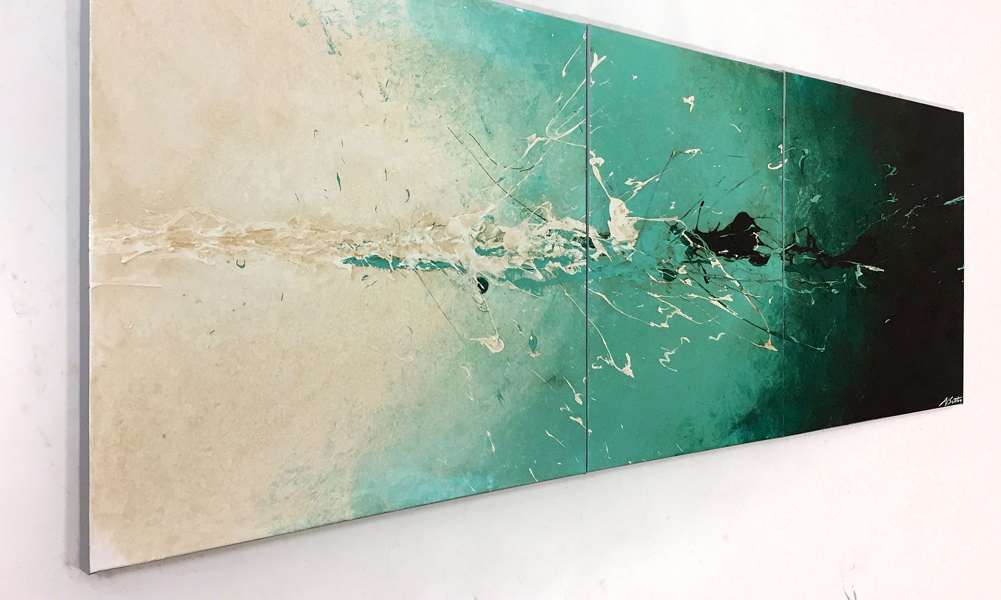 WandbilderXXL Gemälde Amazonia 190 x 70 cm, Abstraktes Gemälde, handgemaltes Unikat