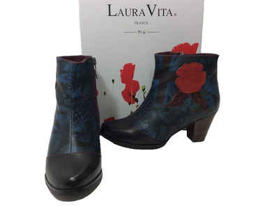 LAURA VITA Laura Vita Stiefelette blau mit roter Blume Stiefelette