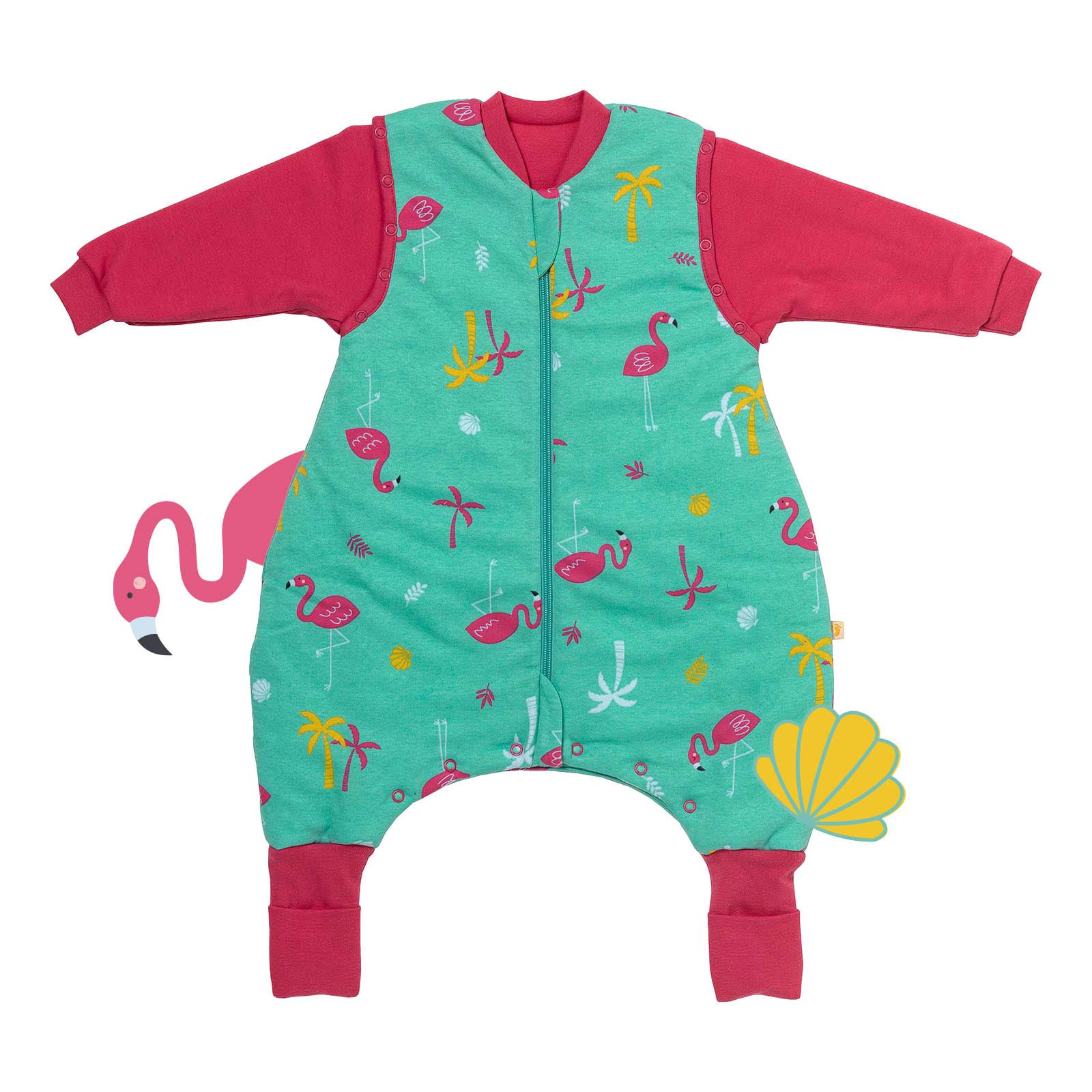 Kinderschlafsack Bio Schlafsack mit Füßen und umklappbaren Bündchen, 2.5 Tog OEKO-TEX