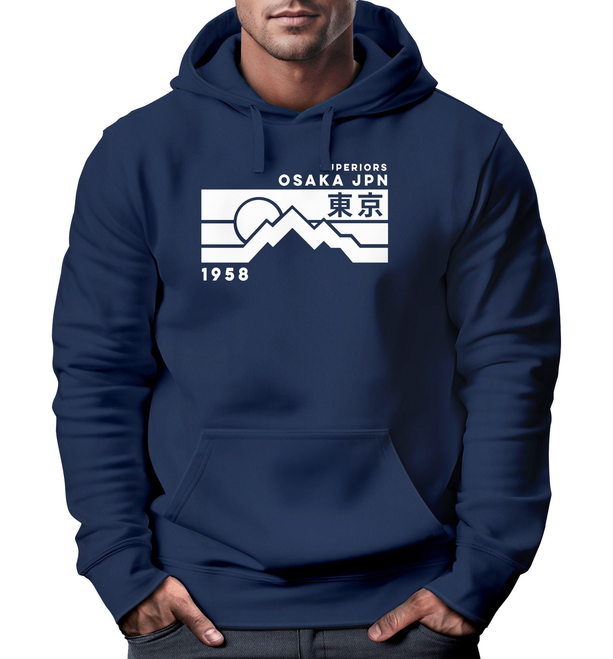 Neverless Hoodie Hoodie Herren Aufdruck Osaka günstig online kaufen