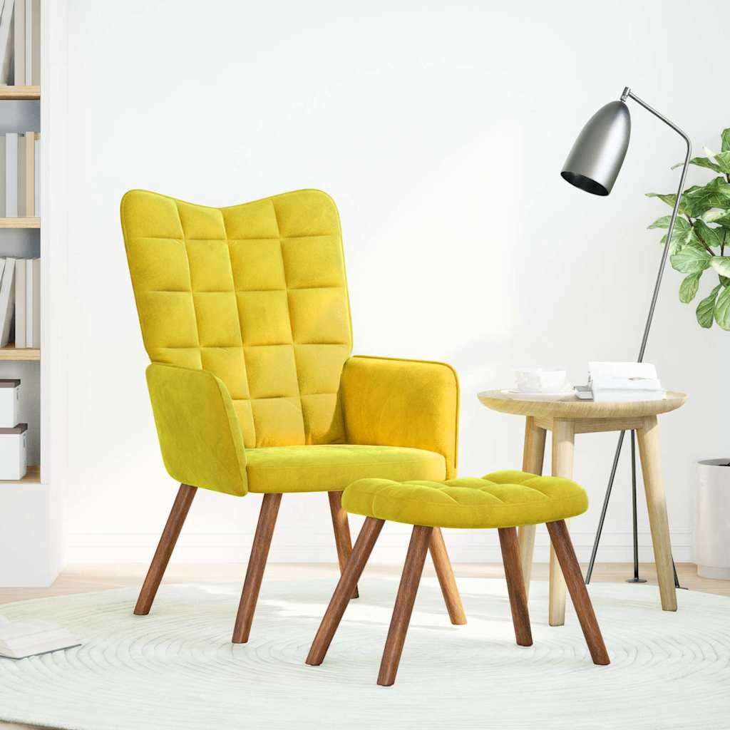 vidaXL Sessel Relaxsessel mit Hocker Gelb günstig online kaufen