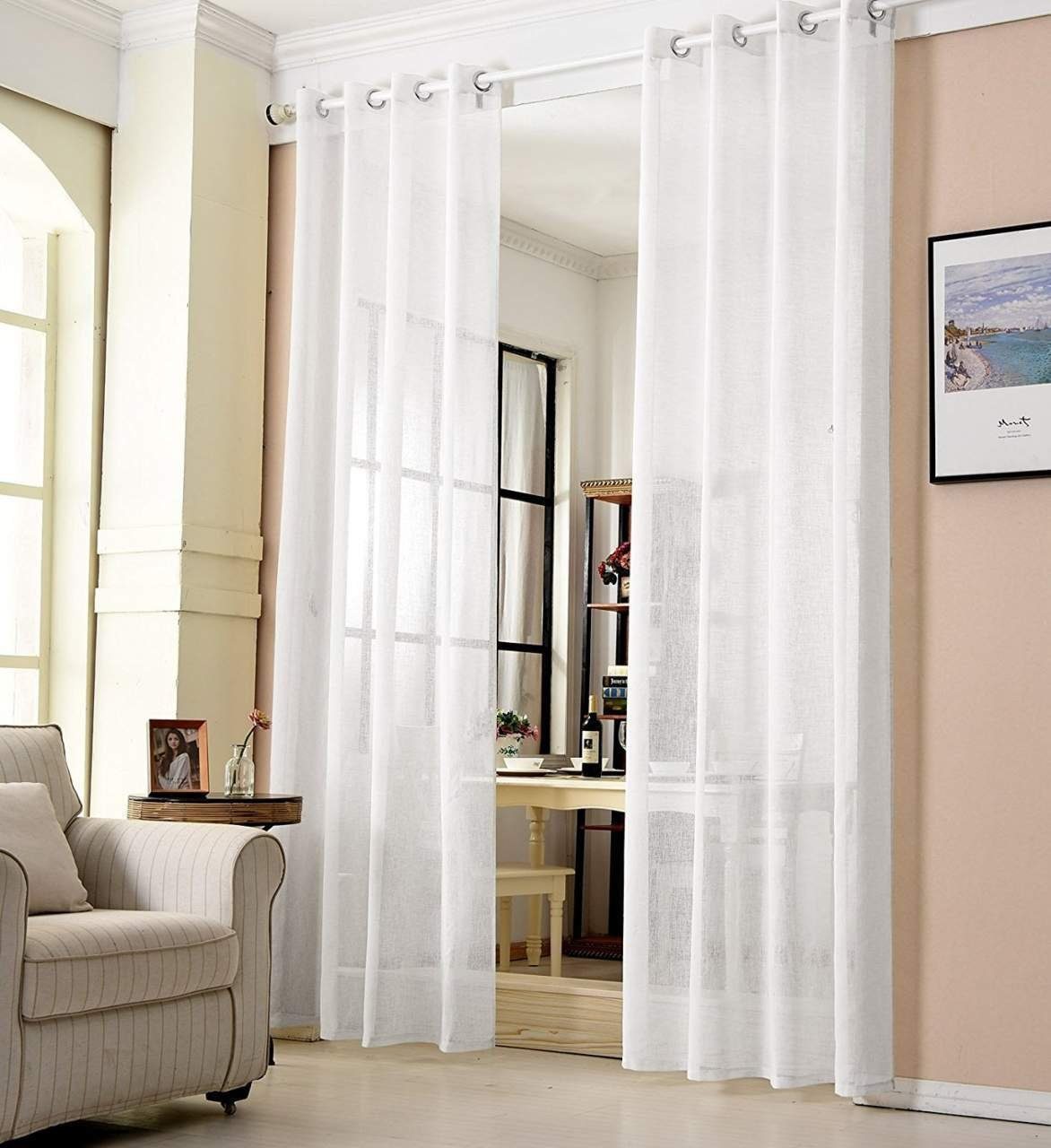 Woltu Gardine, Ösen (2 St), halbtransparent, günstig online kaufen