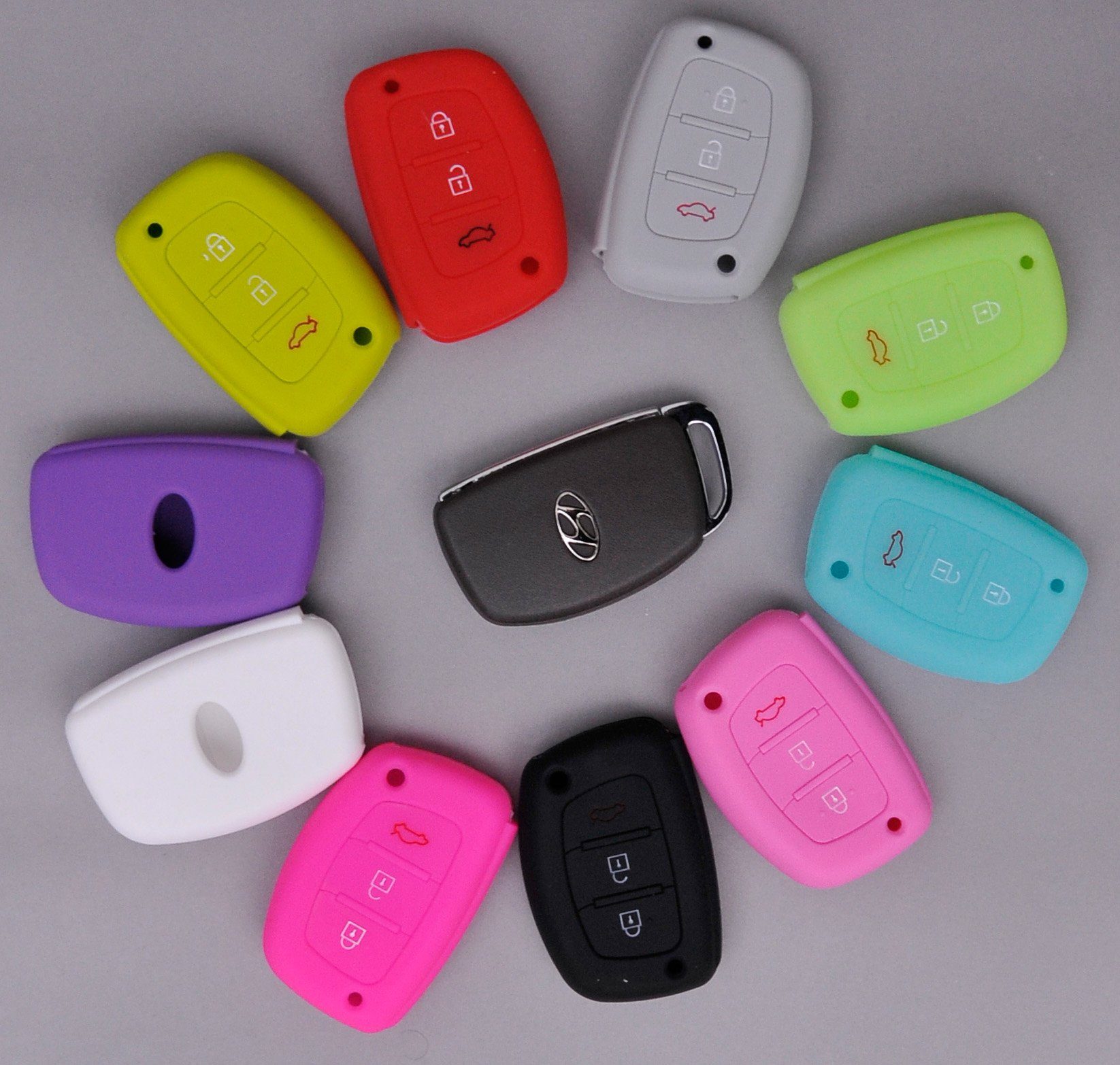 mt-key Schlüsseltasche Autoschlüssel Softcase Silikon Schutzhülle Weiß, Hyu günstig online kaufen