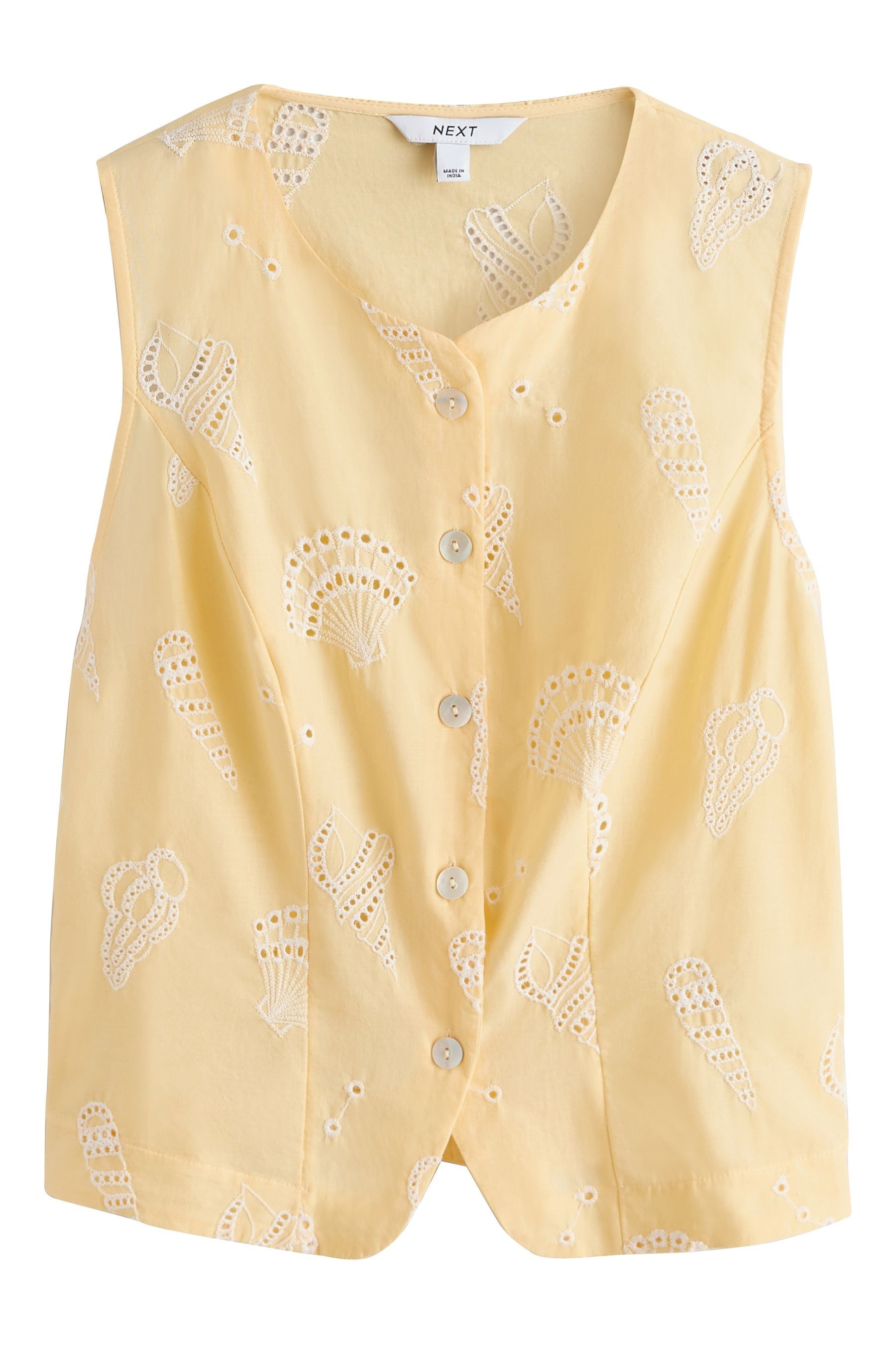 Next Anzugweste Lochstickerei-Oberteil mit Knopfleiste vorne (1-tlg)