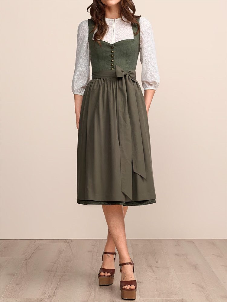 KRÜGER COLLECTION Dirndl Dirndl Ileyna 70cm Länge grün