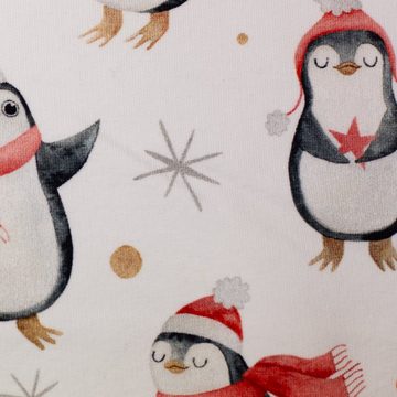 Swafing Stoff Sweatstoff Holly Weihnachtsstoff Pinguin - Meterwa