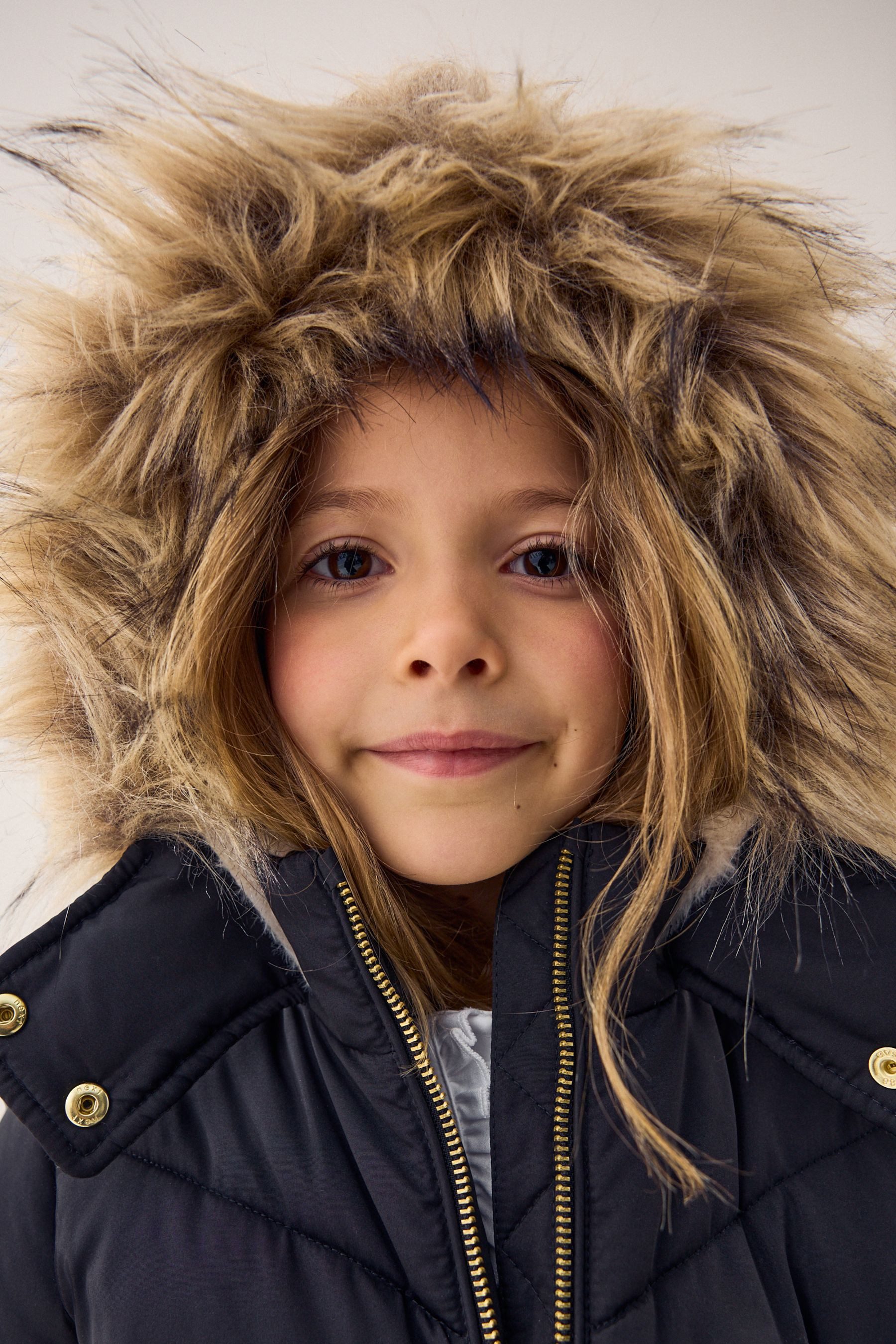 Next Steppjacke Wasserabweisende Steppjacke mit Kunstfellbesatz (1-St)