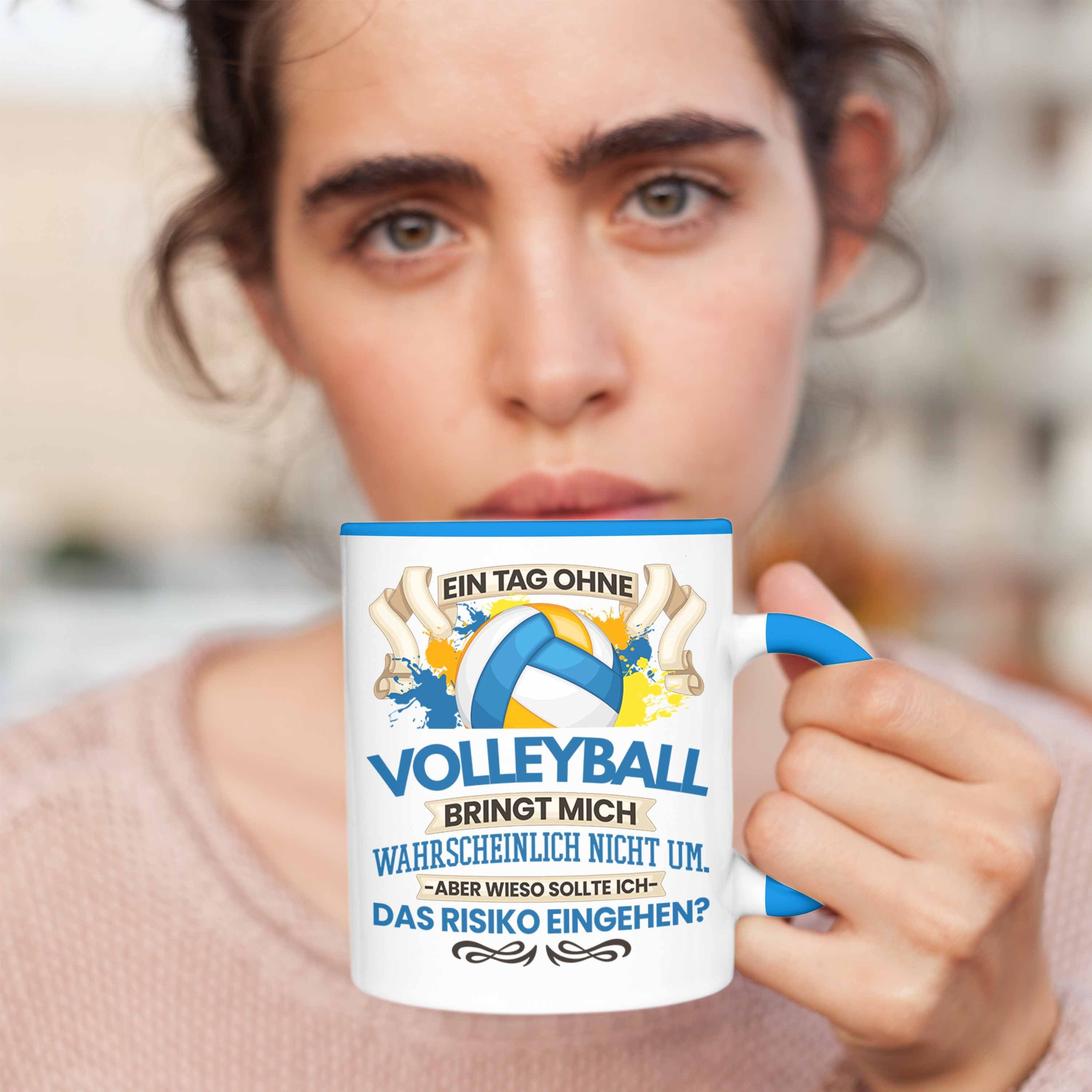 Tasse Volleyball-Trainer für Trendation Blau - Trendation Spieler Geschenk Volleyball Tasse