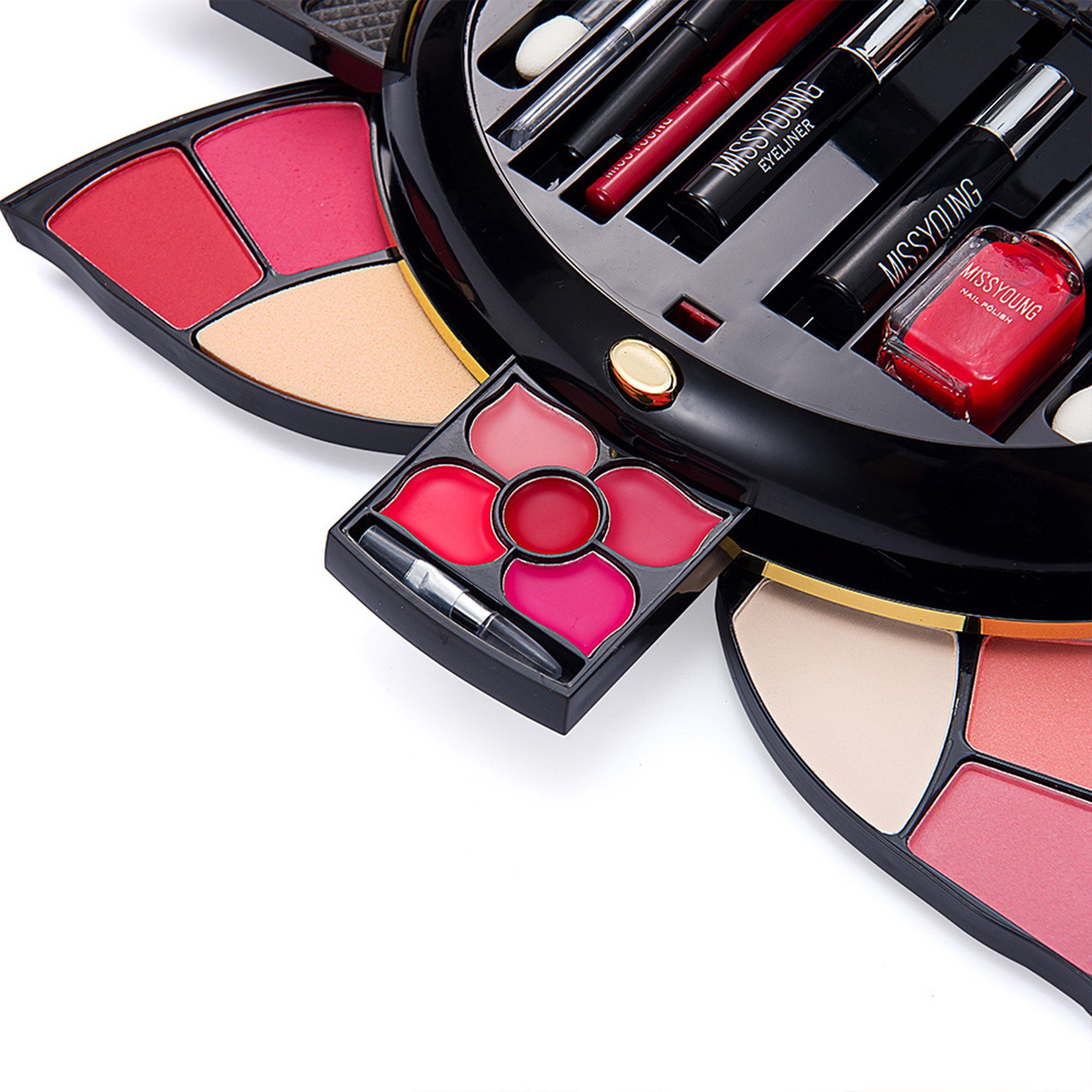 KINSI Make-up Set Make-up Set mit Palette-Inkl.Lidschatten,Mascara,Lipgloss,Nagellack, Vielseitiges Kosmetik Set für Anfänger & als Geschenk