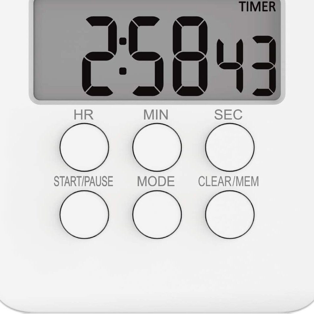 Digitaler Kchentimer Magnetisch Stoppuhr Timer Mit Uhr, Magnet, 3