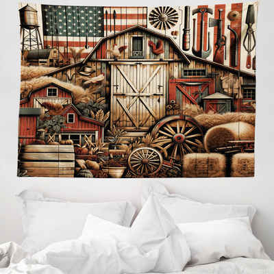 Wandteppich aus Weiches Mikrofaser Stoff Für das Wohn und Schlafzimmer, Abakuhaus, rechteckig, Rustikal Grunge US Patriotisch