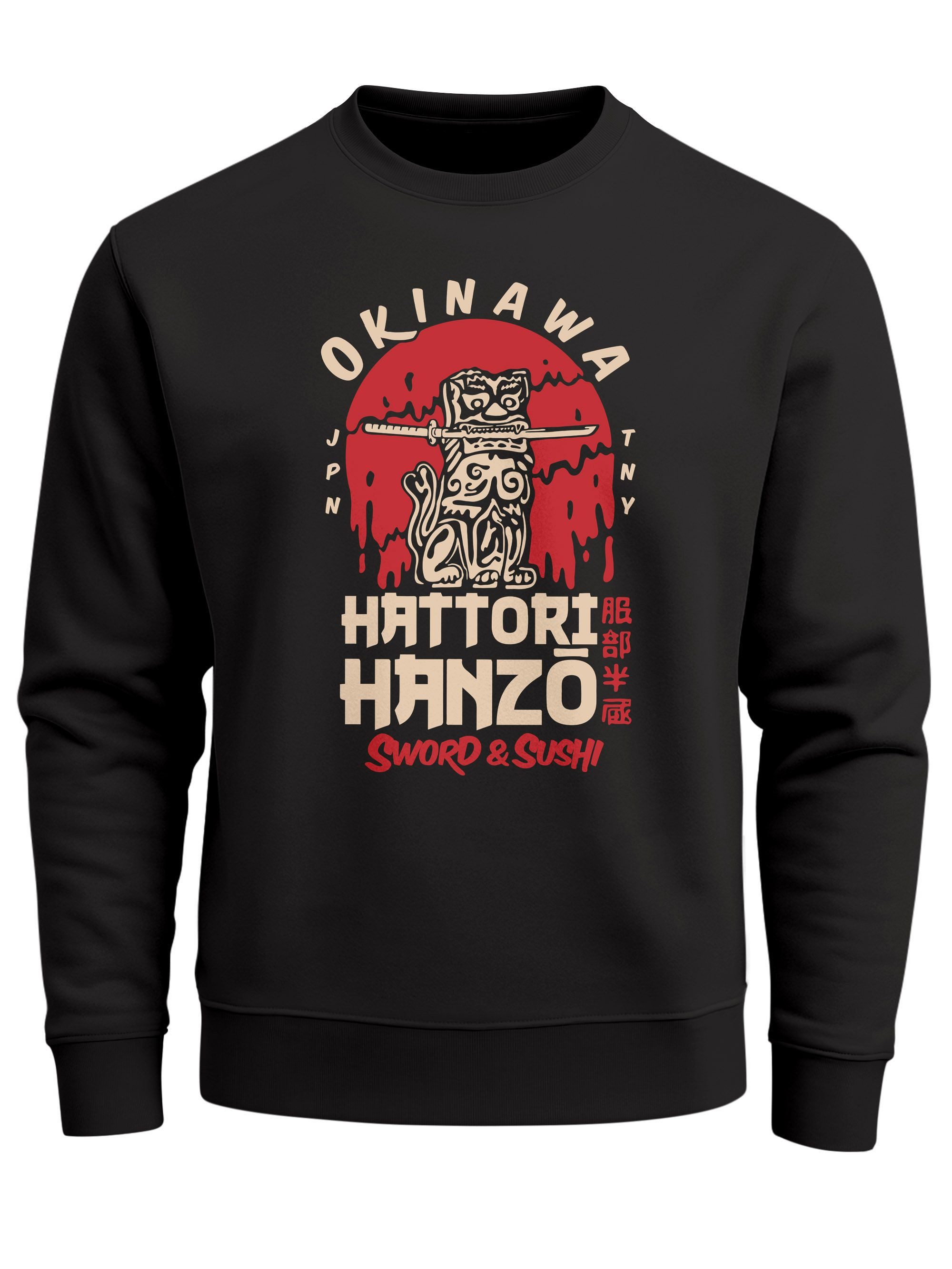 Neverless Sweatshirt Sweatshirt Herren Frontprint Hattori Hanzo Pullover mi günstig online kaufen