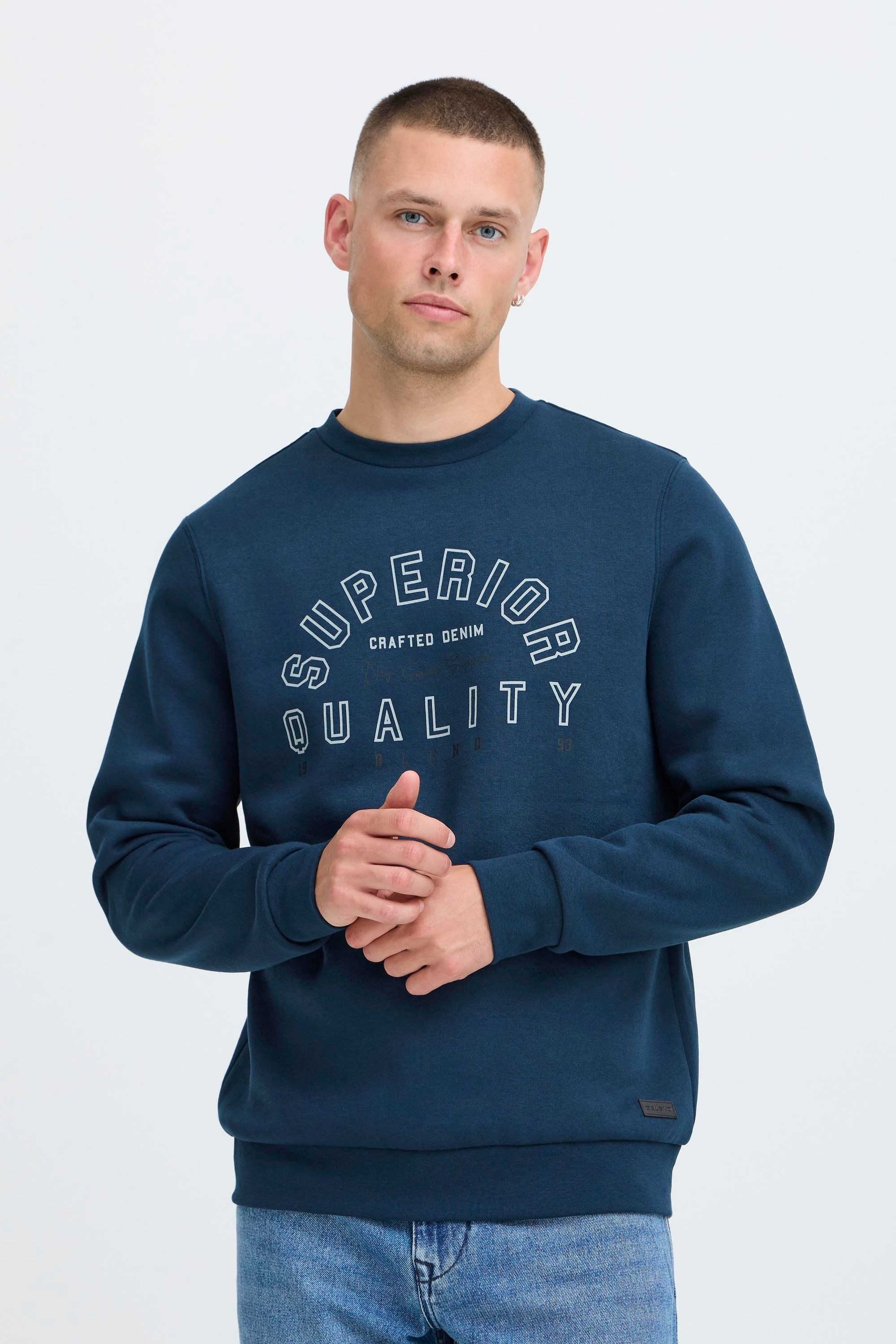 Blend Rundhalspullover BHSunox Lässiger Sweatpullover mit Print günstig online kaufen