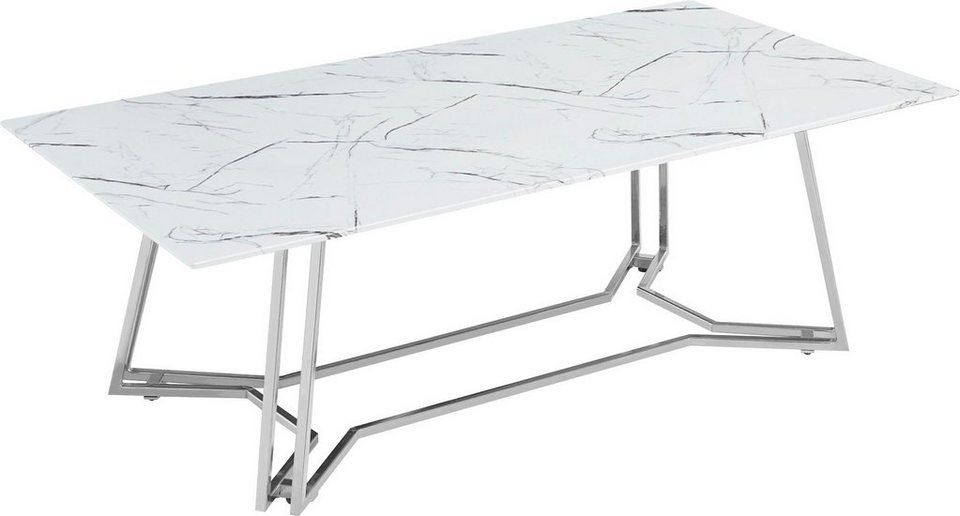 SalesFever Couchtisch, Tischplatte im Marmor-Design, Ausreichend  Abstellfläche durch Größe von 110 x 60 cm