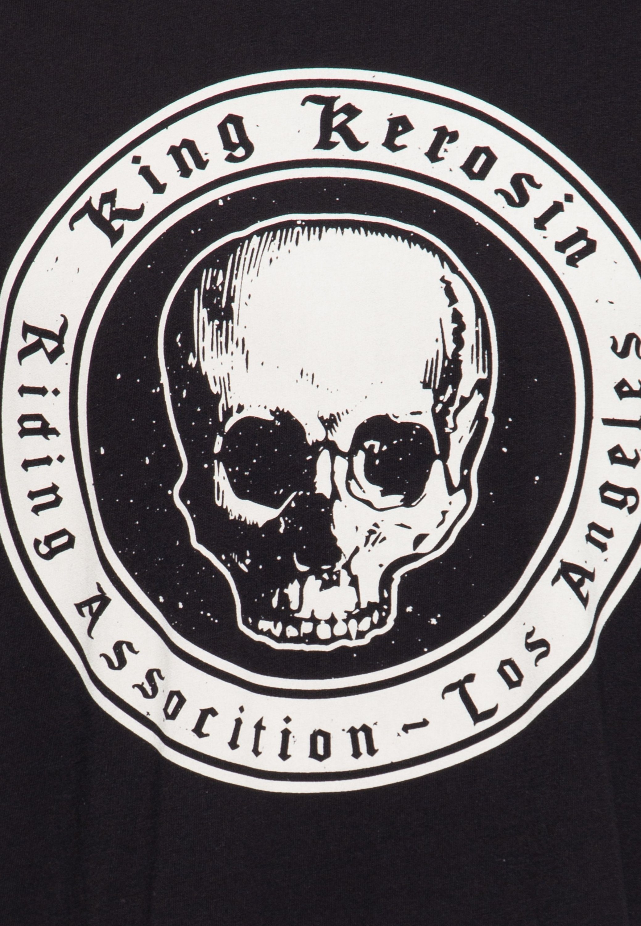 KingKerosin Print-Shirt Riding Front schwarz Print mit Assocition (1-tlg)
