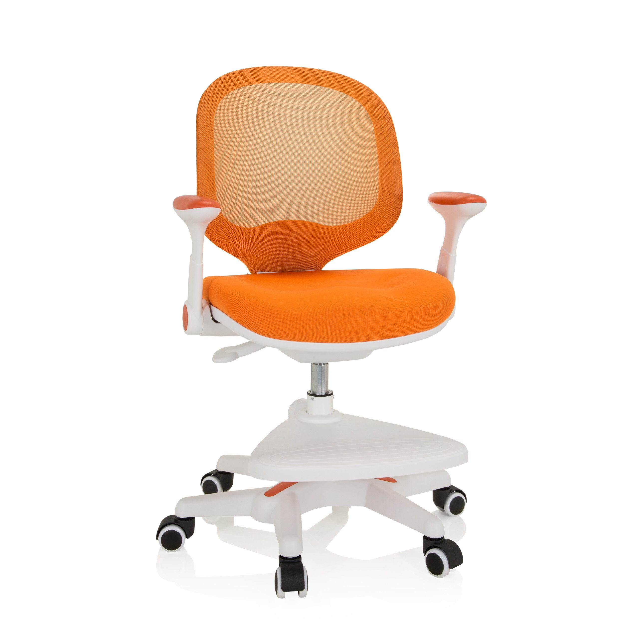 hjh OFFICE Bürostuhl Kinderstuhl KID ERGO Stoff / Netzstoff, mitwachsend, höhenverstellbare Fußstütze, klappbare Armlehnen