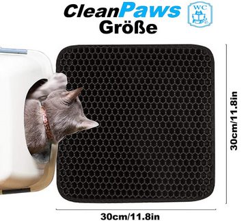 MAVURA Katzenstreu CleanPaws Katzenklo Vorleger Matte Katzenmatte, Katzenstreu Sammler Unterlage wasserdicht 30x30cm