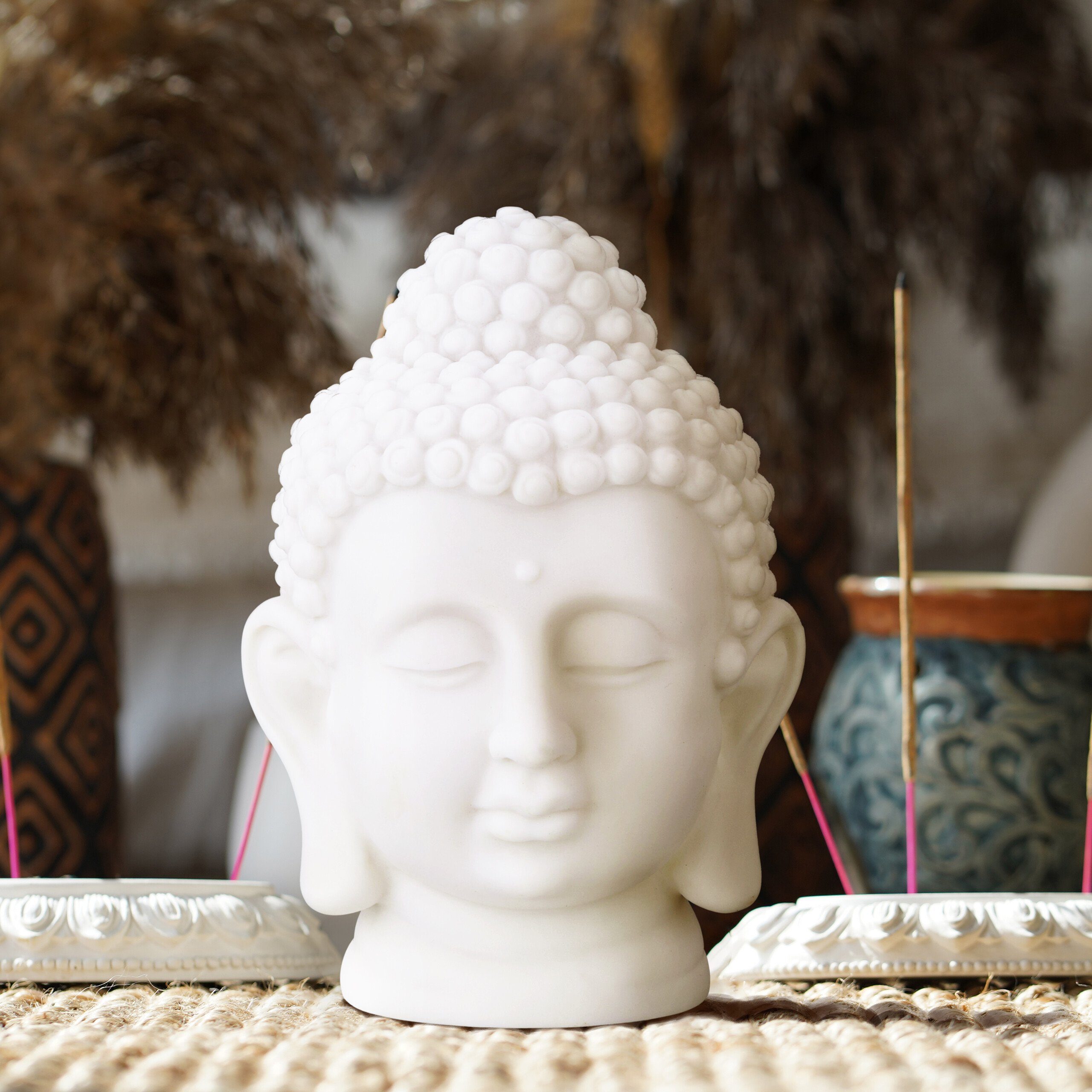 relaxdays Buddhafigur Buddha Kopf (1 St) – Bild 2 von 5