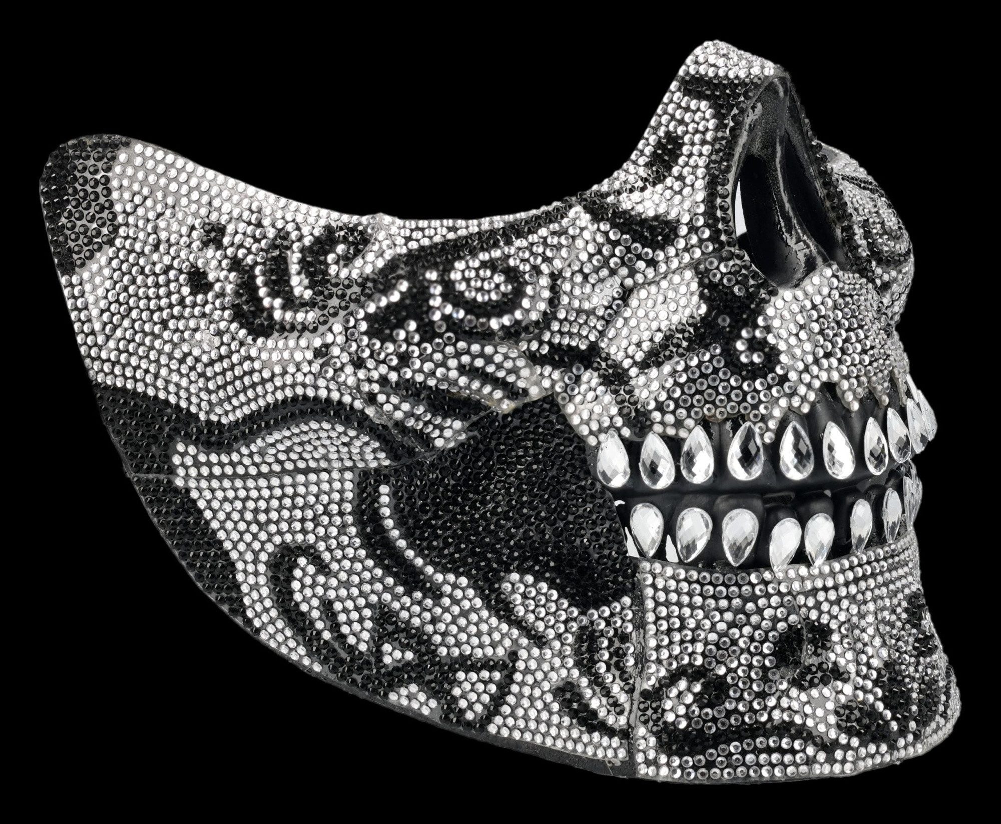 Figuren Shop GmbH Verkleidungsmaske Halloween Maske – Totenkopf Halbmaske S günstig online kaufen