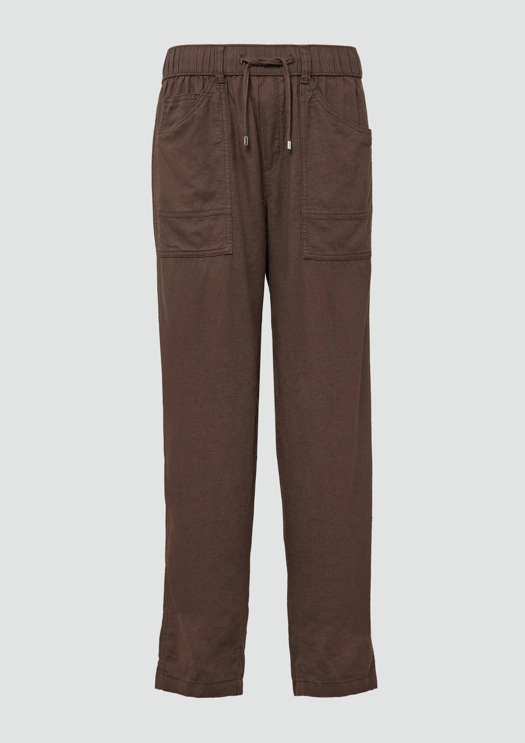 s.Oliver Chinos Hose Leinenmix-Hose im Relaxed Fit mit Elastikbund