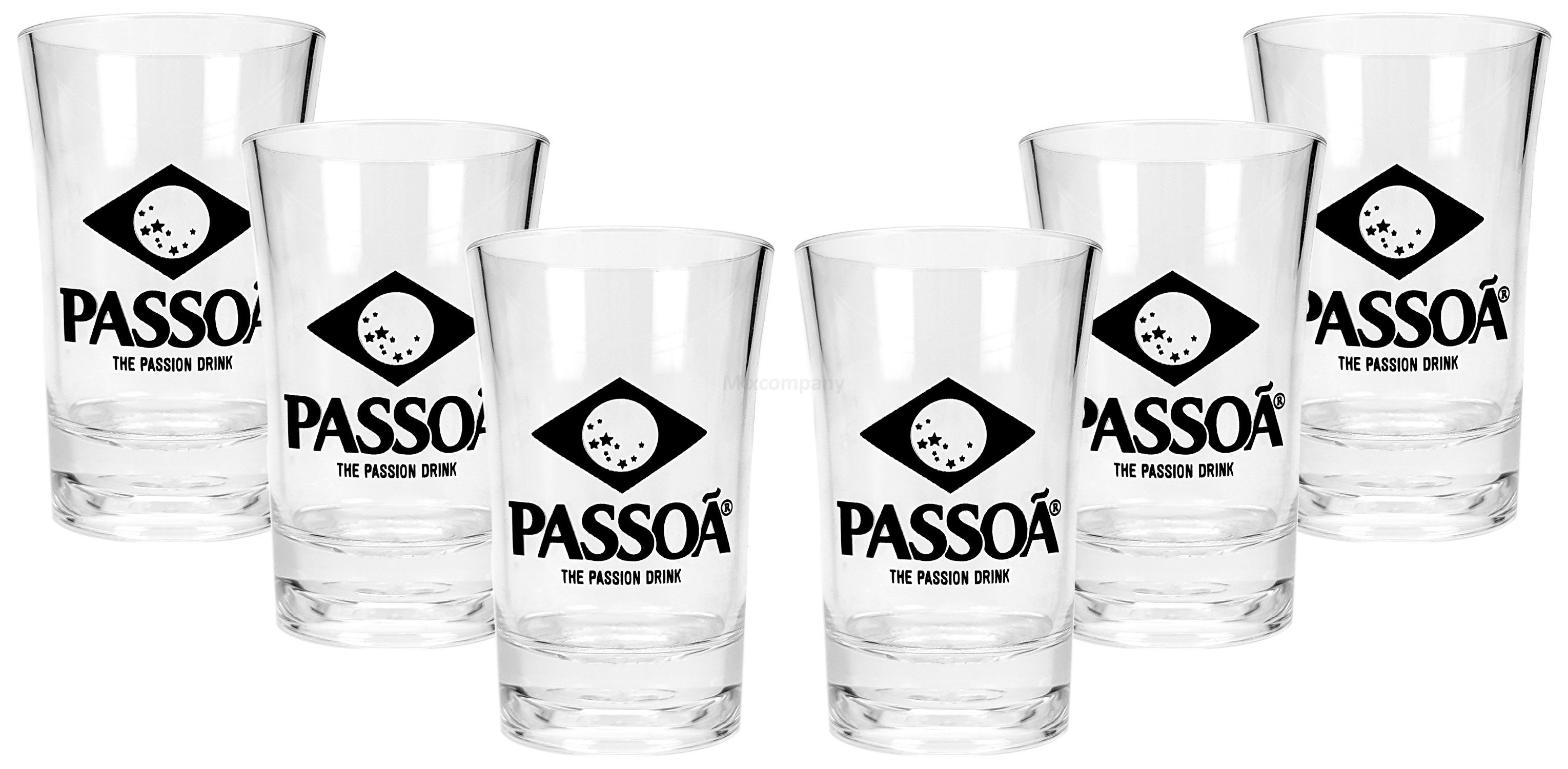 Gläser-Set Passoa Shotglas Glas Gläser Schnapsglas Becher Kunsstoff - 12x Shotg