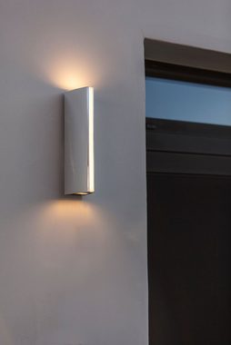 LUTEC LED Außen-Wandleuchte LEO, LED fest integriert, Warmweiß