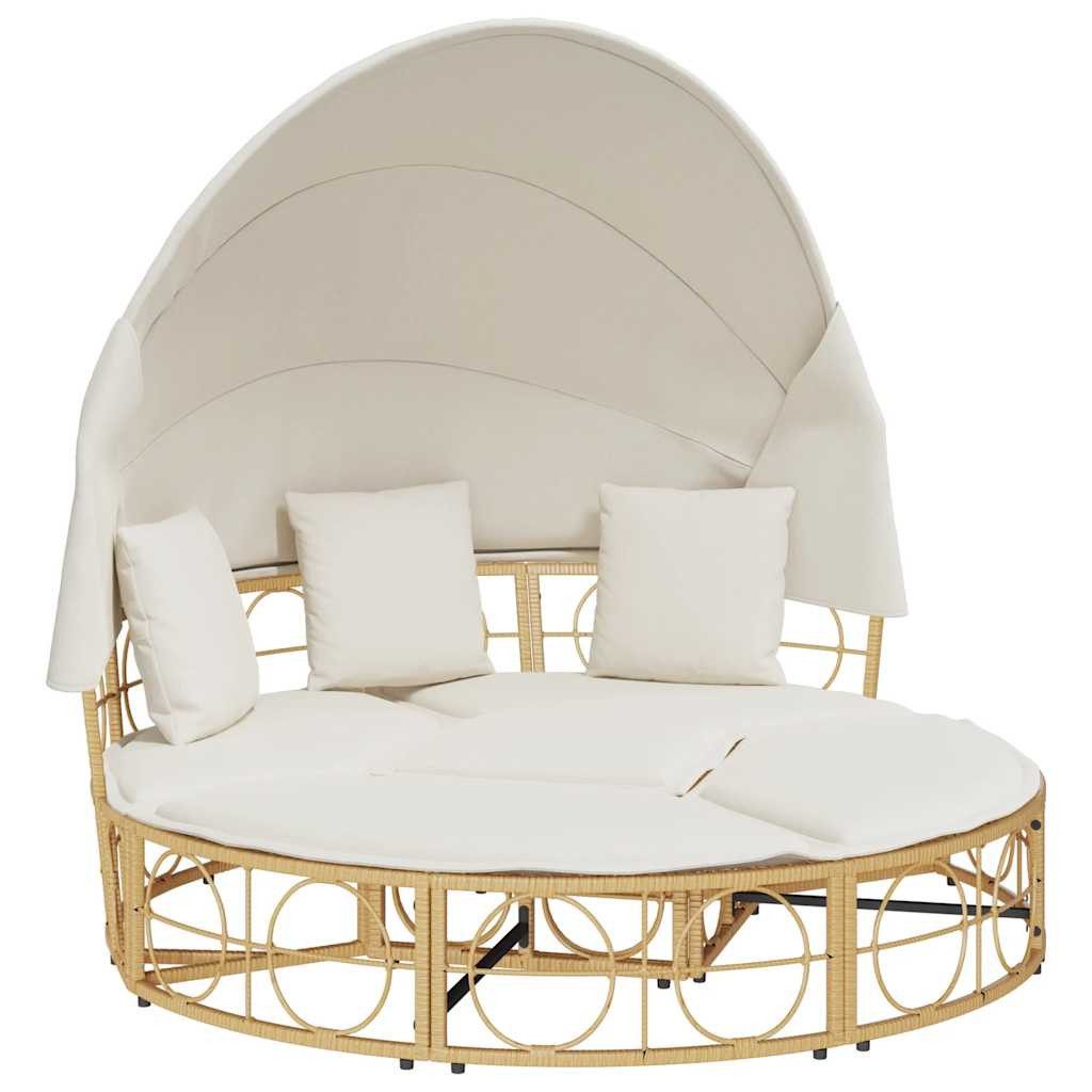 vidaXL Gartenliege Outdoor-Loungebett mit Dach und günstig online kaufen
