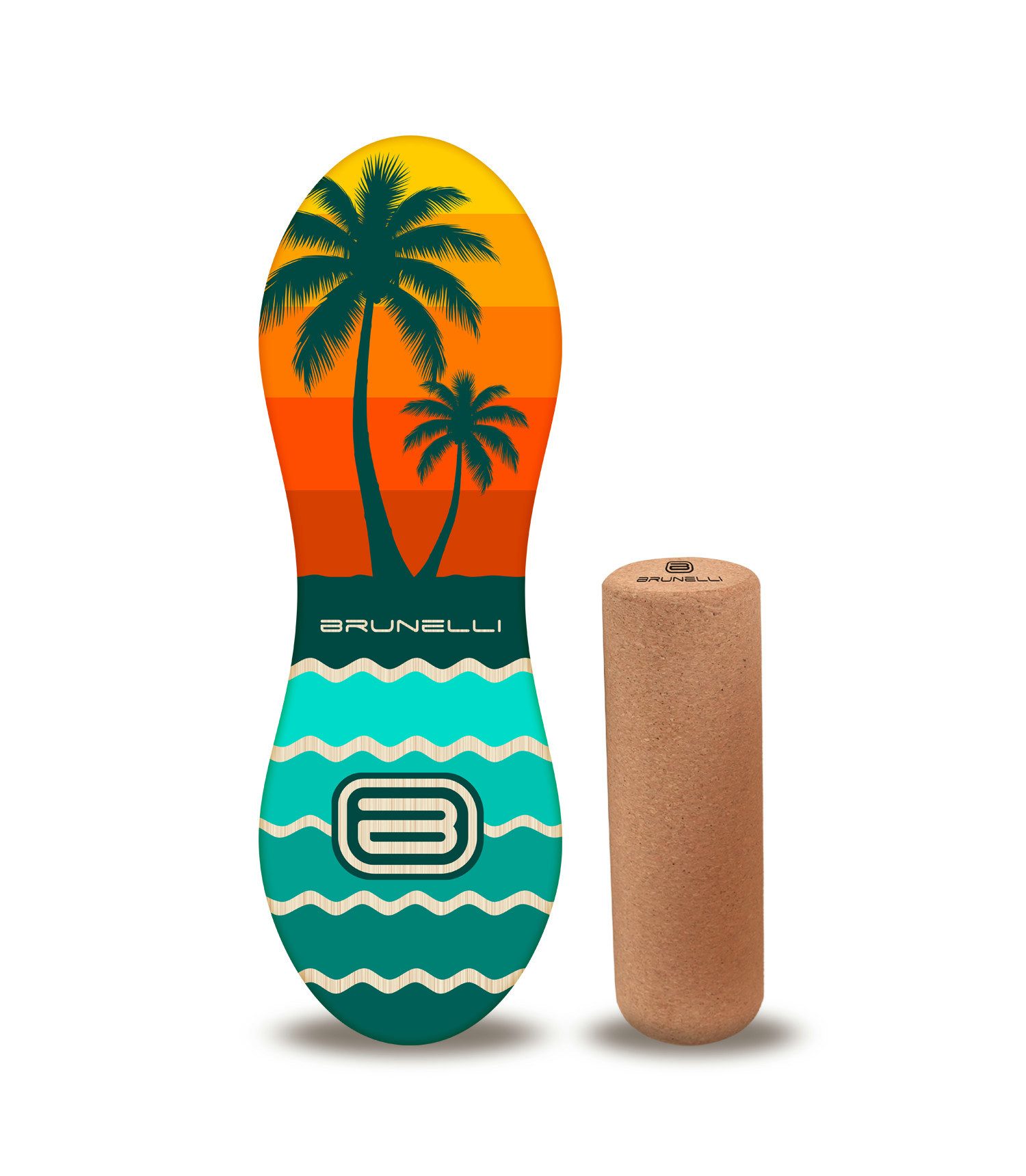 Brunelli Balanceboard Brunelli Balance Board Set Holz Balanceboard & Korkrolle
