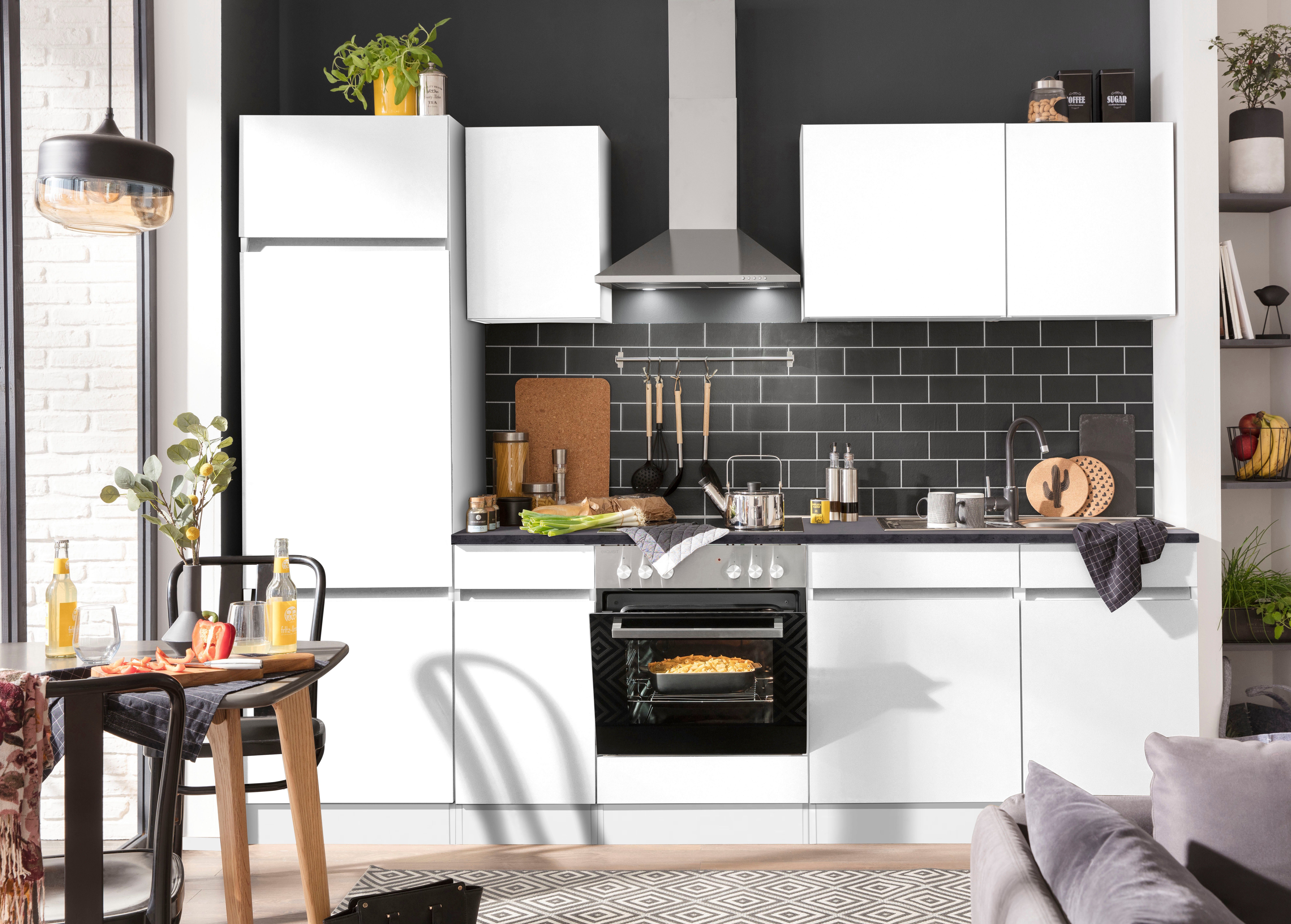 OPTIFIT Küchenzeile Roth, Breite 270 cm, wahlweise mit E-Geräten, mit Push-to-Open-Funktion