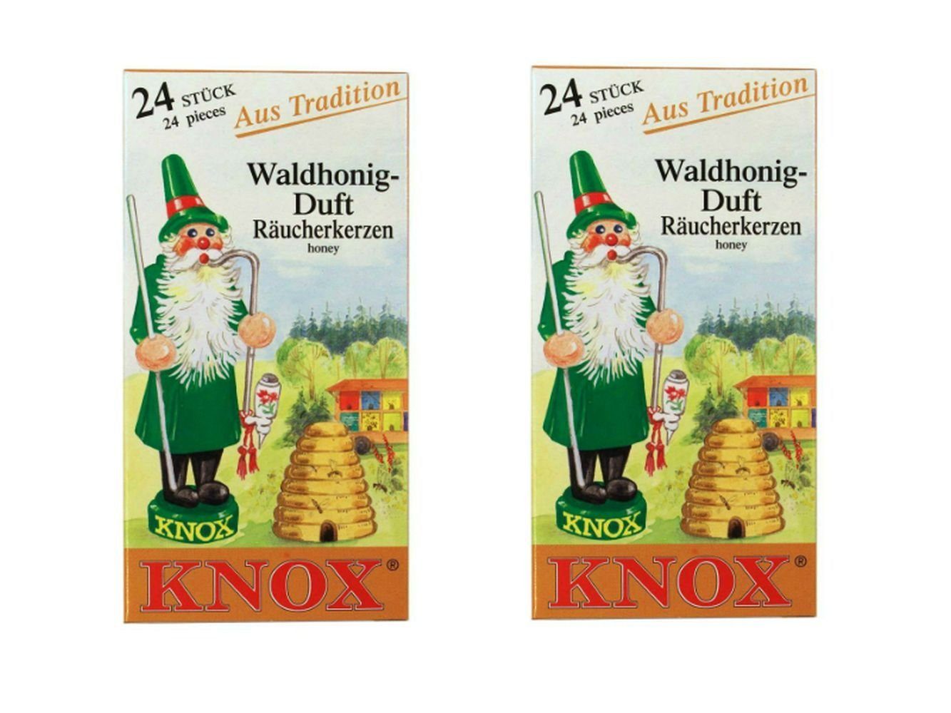 KNOX Räuchermännchen 2 Päckchen Räucherkerzen- Waldhonig - 24er Packung