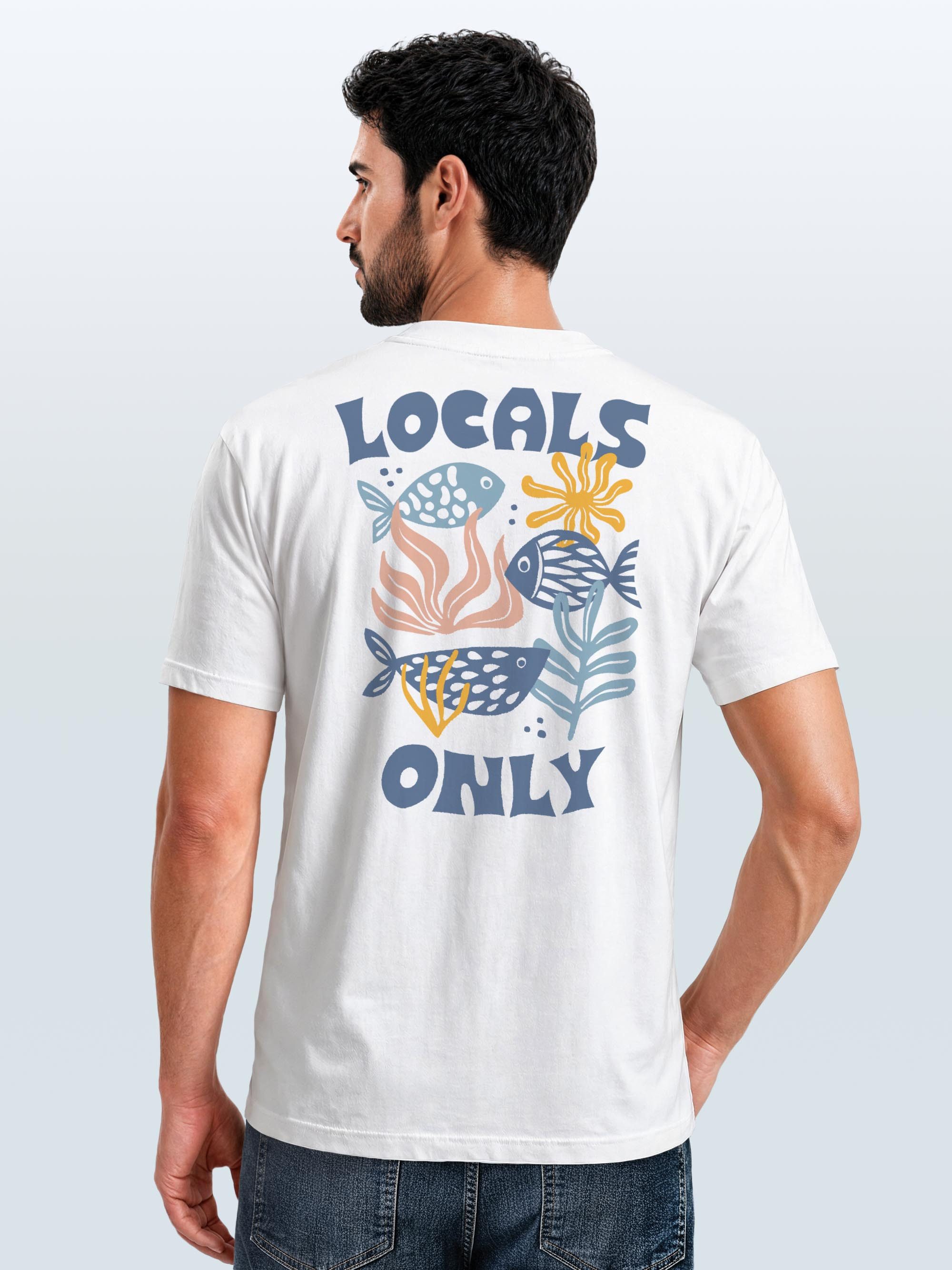 Neverless Print-Shirt Herren T-Shirt Backprint Maritim Meer Fische Aufdruck Abstrakt Spruch mit Print