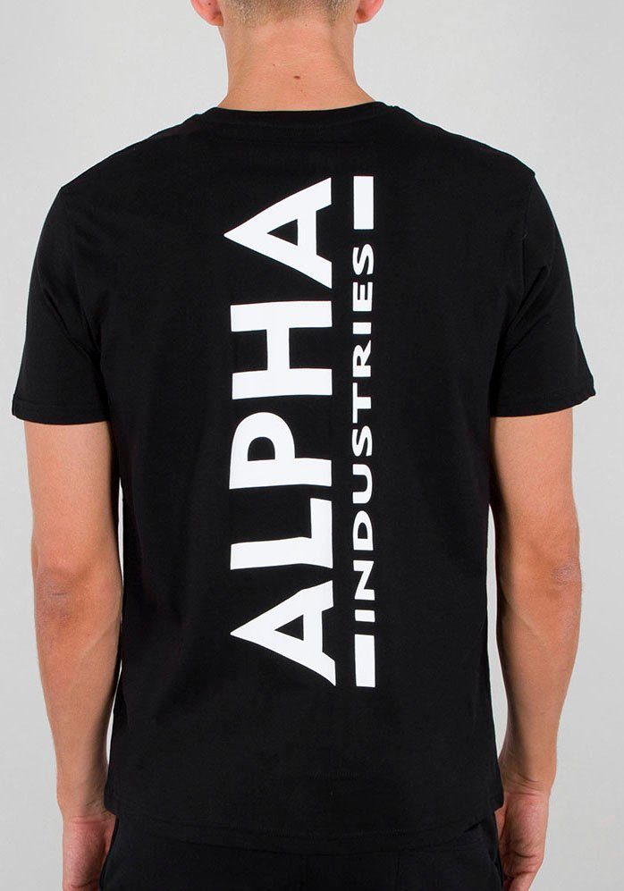 Backprint schwarz Rundhalsshirt Alpha T Industries
